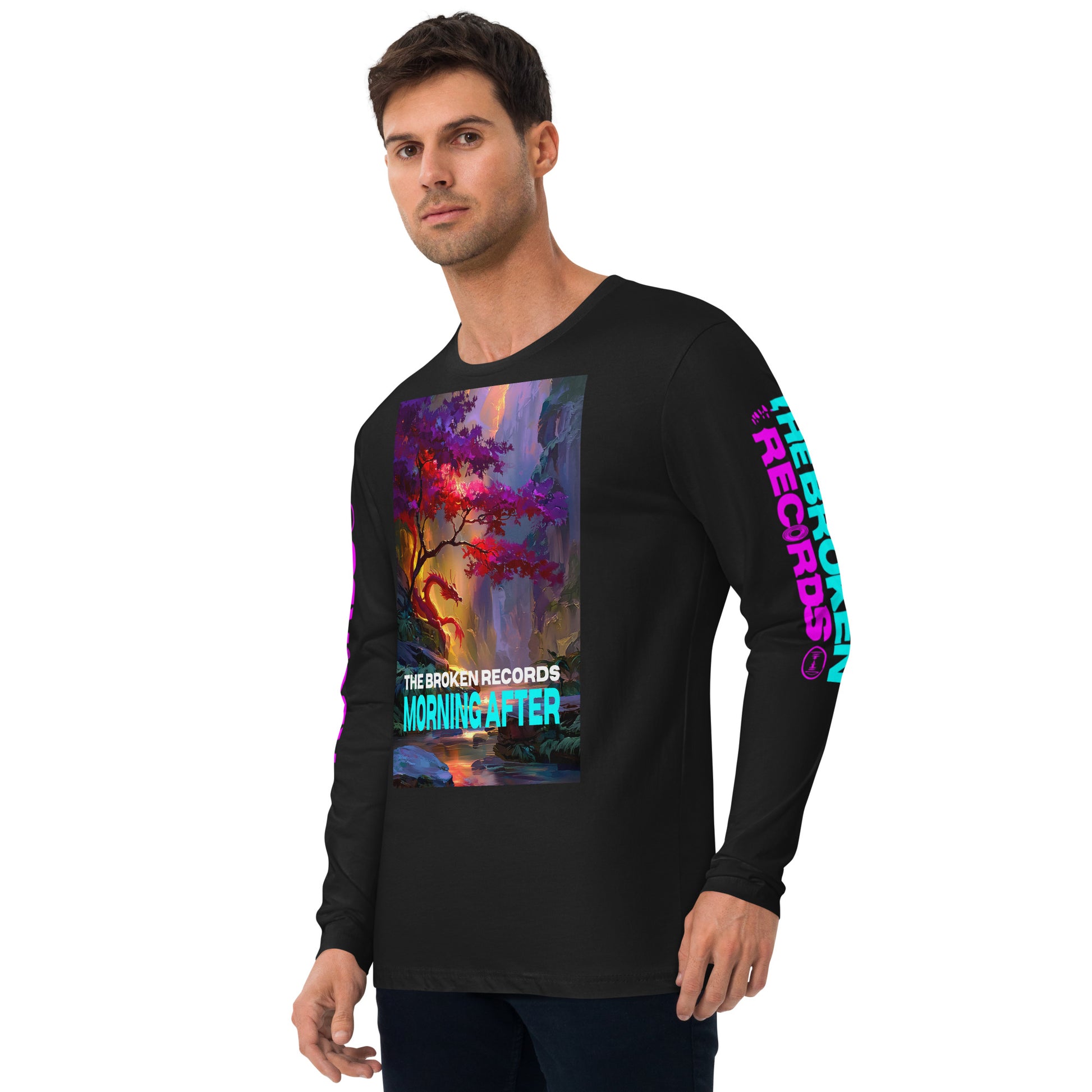 Morning After Red Dragon Long Sleeve Fitted Crew Black 