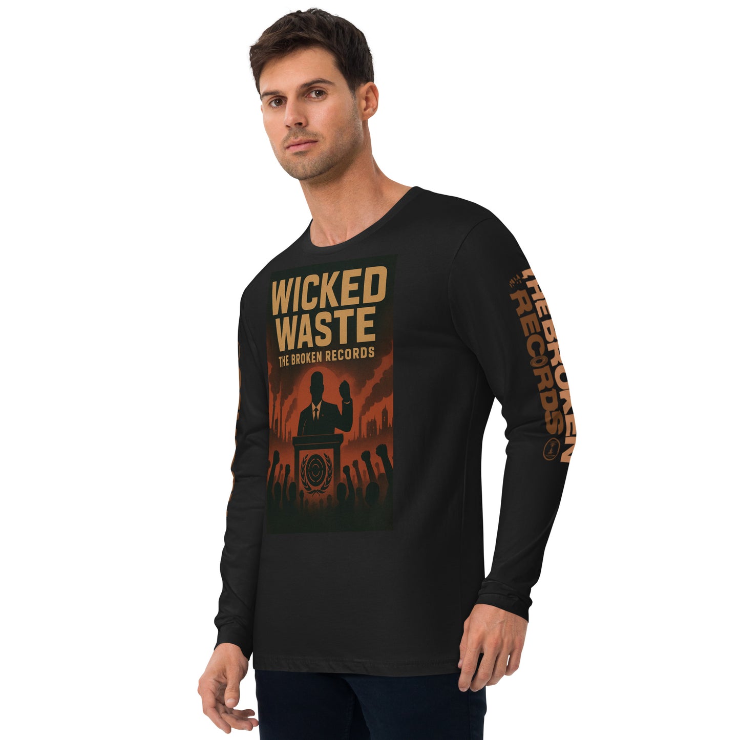 Wicked Waste Long Sleeve Fitted Crew Black