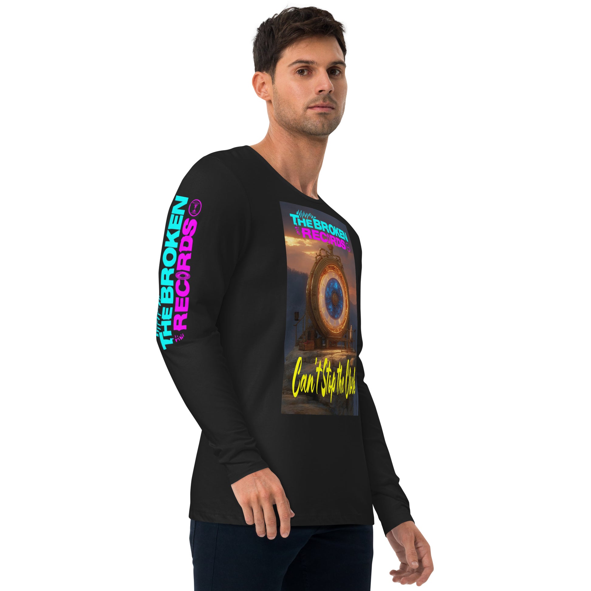 Can't Stop the Clock Long Sleeve Fitted Crew Black