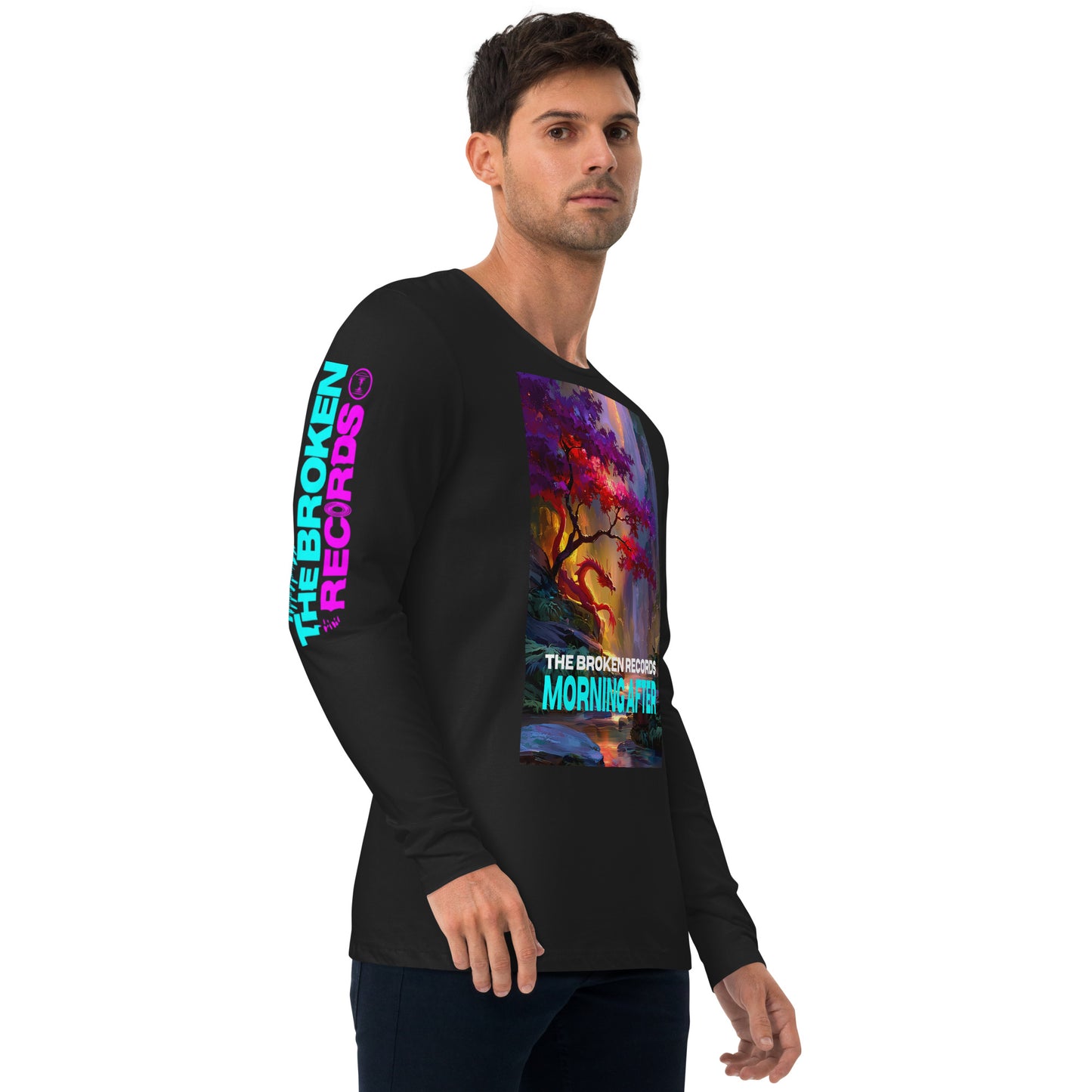 Morning After Red Dragon Long Sleeve Fitted Crew Black 