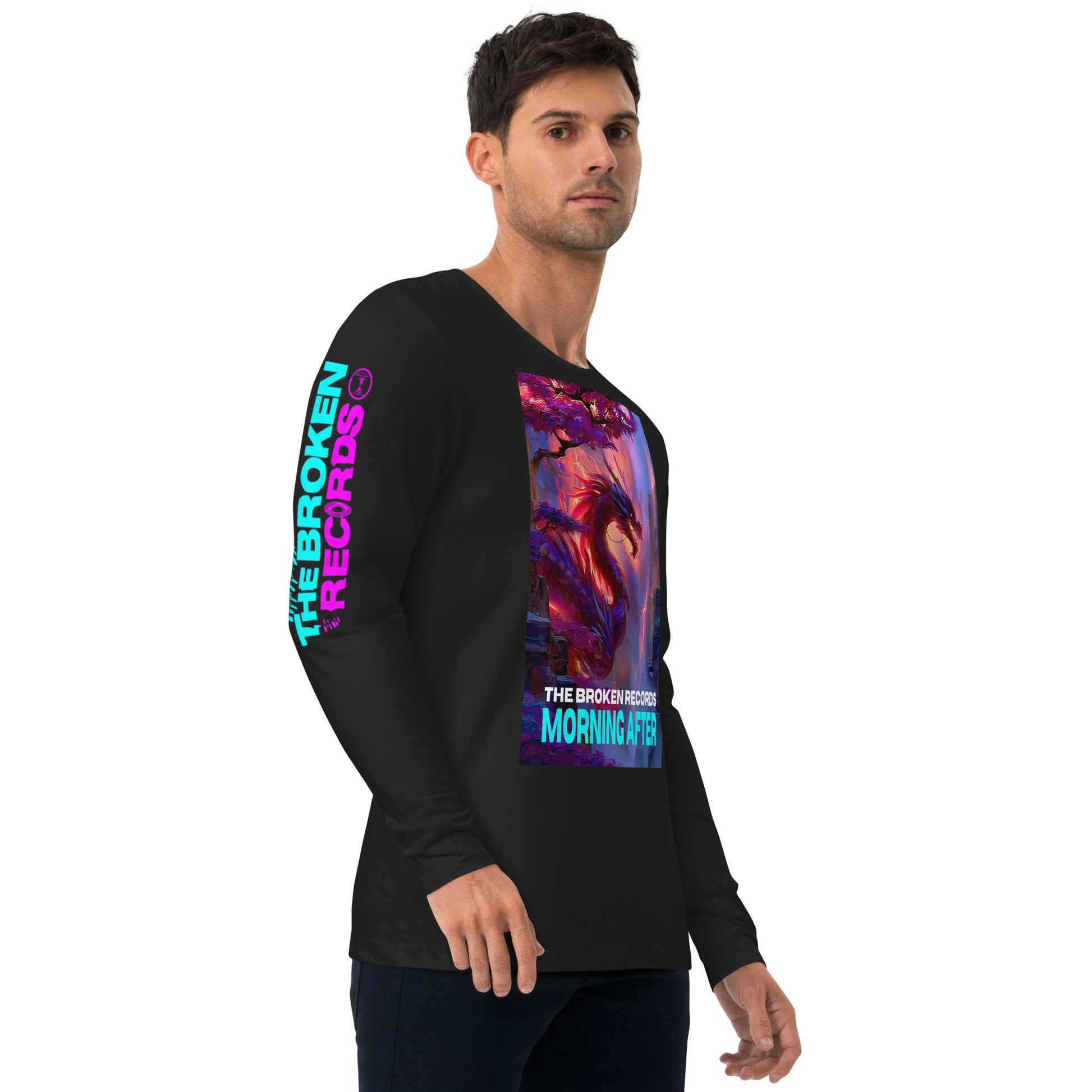 Morning After Red Dragon Long Sleeve Fitted Crew Black 