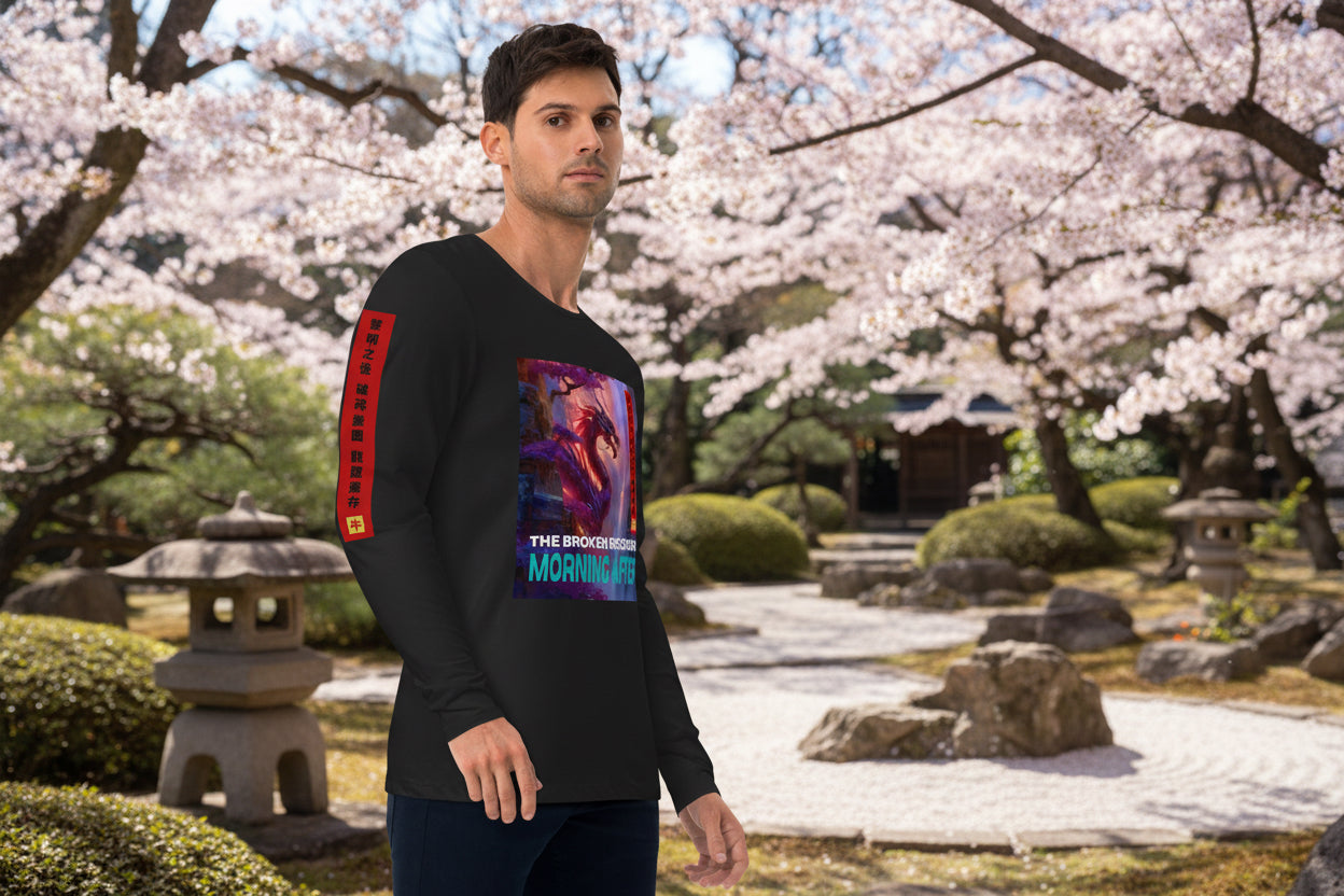 Morning After Red Dragon Chinese Remix Limited Edition Long Sleeve Shirt - Facing Right
