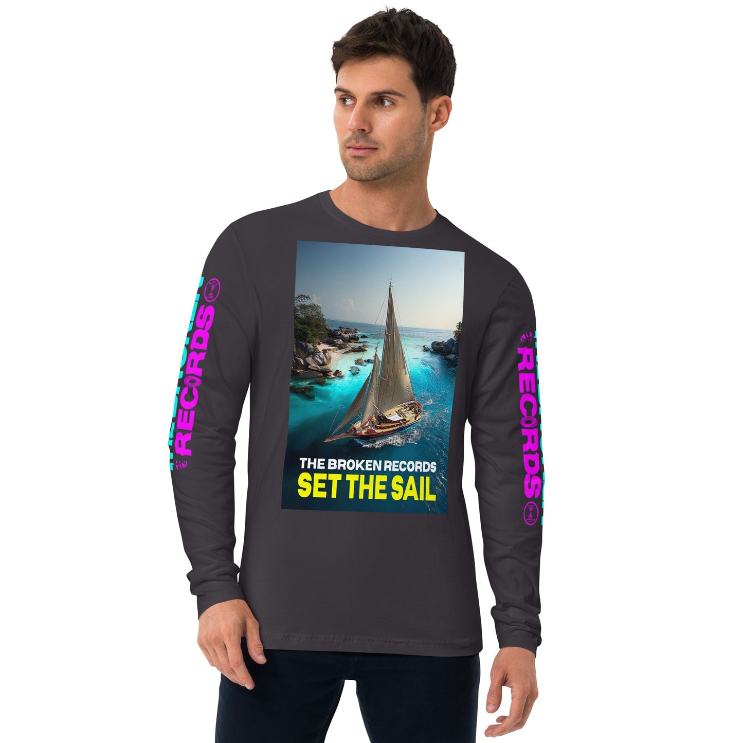 Set the Sail Long Sleeve Fitted Crew Heavy Metal 