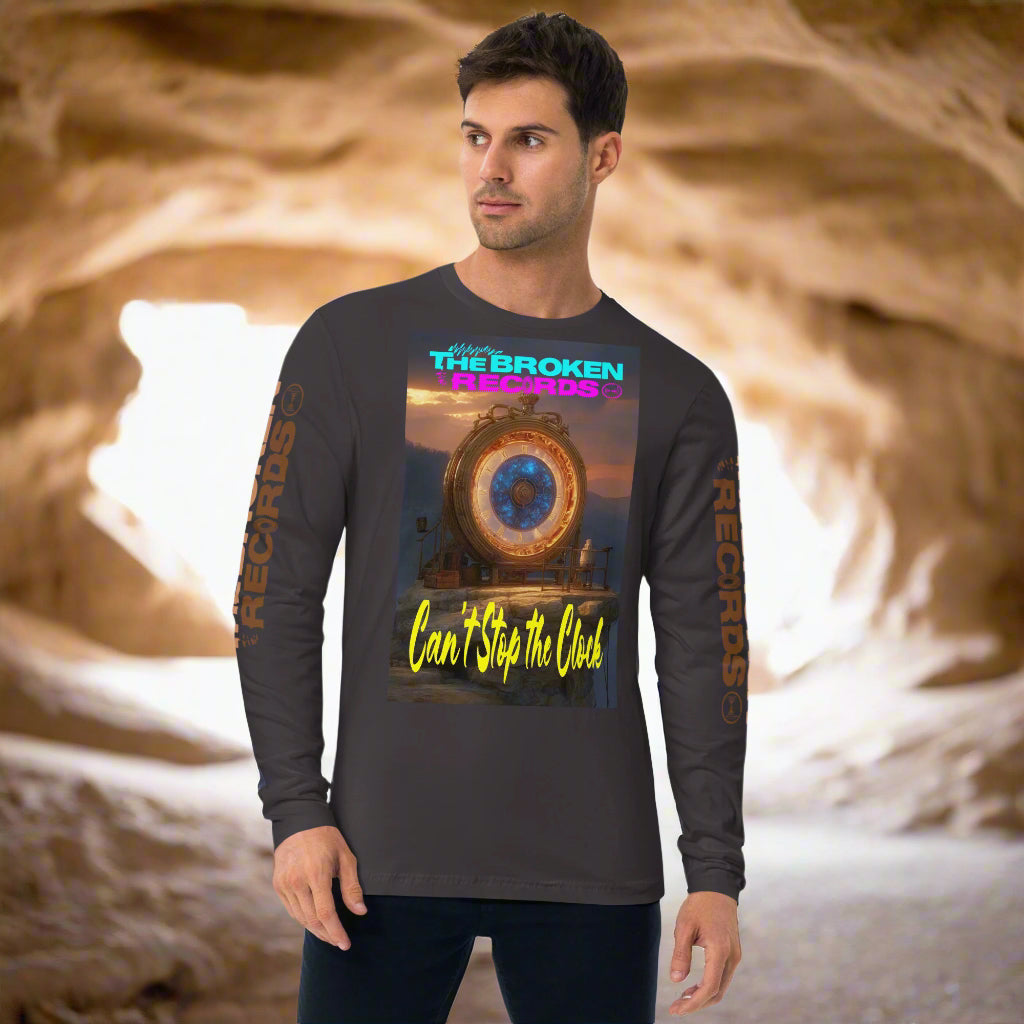 Can't Stop the Clock 2 Long Sleeve Fitted Crew Rock Band T-Shirt - Heavy Metal