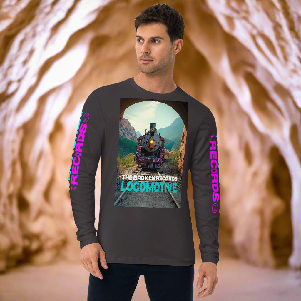 Locomotive Long Sleeve Fitted Crew Rock Band T-Shirt - Heavy Metal