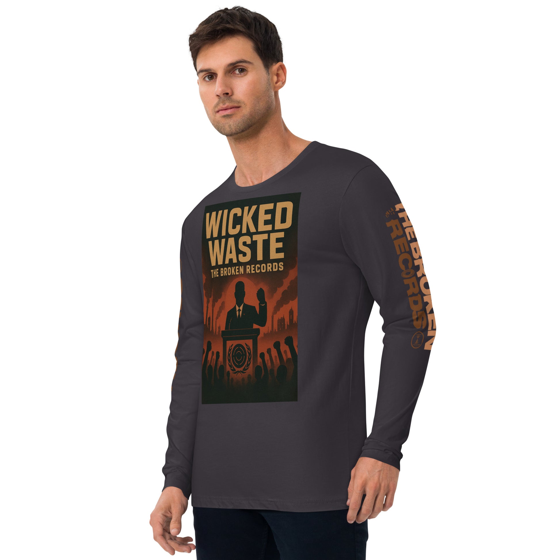 Wicked Waste Long Sleeve Fitted Crew Heavy Metal 