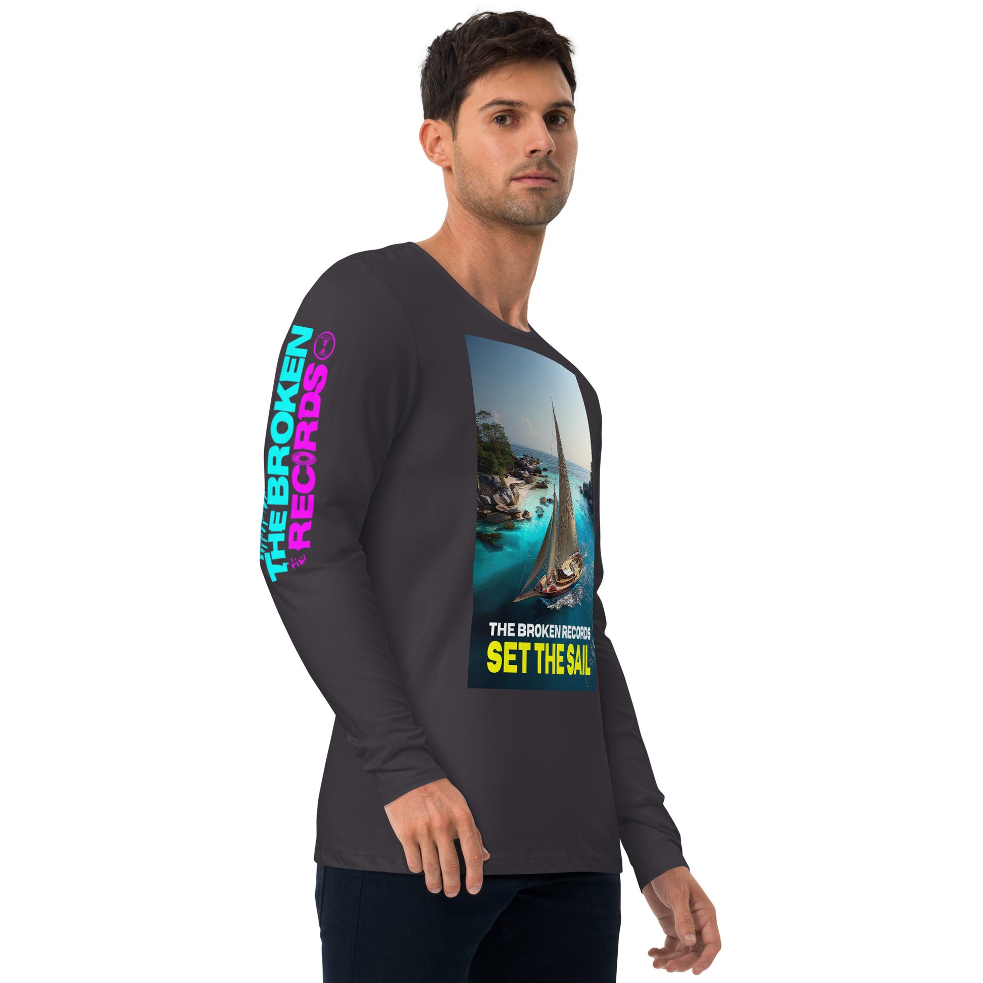 Set the Sail Long Sleeve Fitted Crew Heavy Metal 