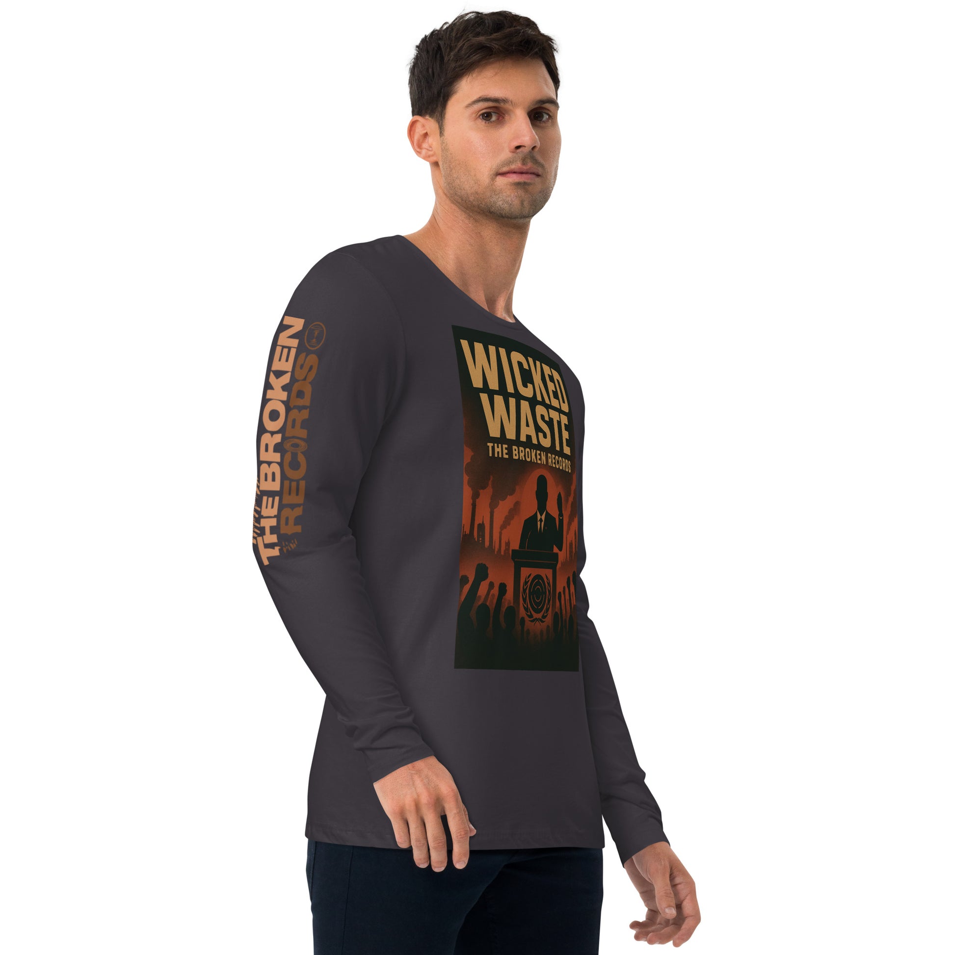 Wicked Waste Long Sleeve Fitted Crew Heavy Metal 