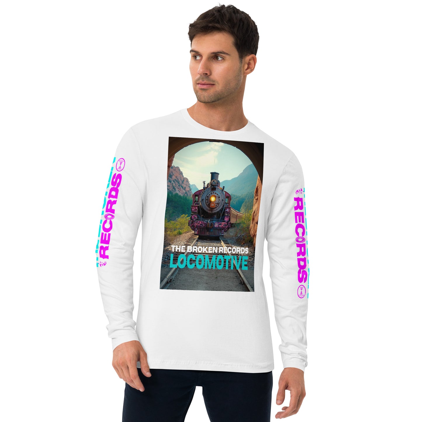 Locomotive Long Sleeve Fitted Crew White 