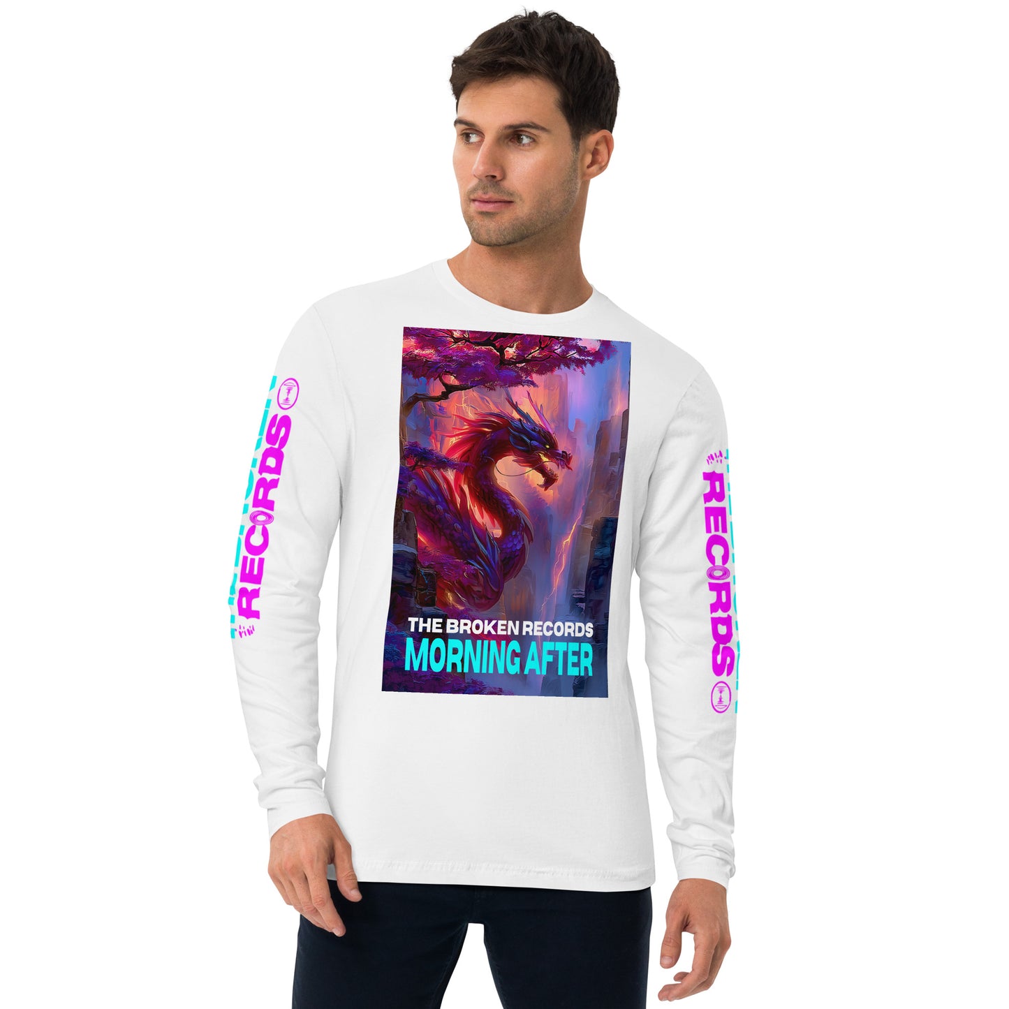 Morning After Red Dragon Long Sleeve Fitted Crew White