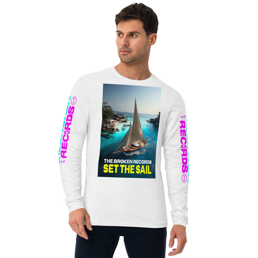 Set the Sail Long Sleeve Fitted Crew White 