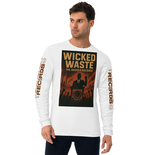 Wicked Waste Long Sleeve Fitted Crew White 