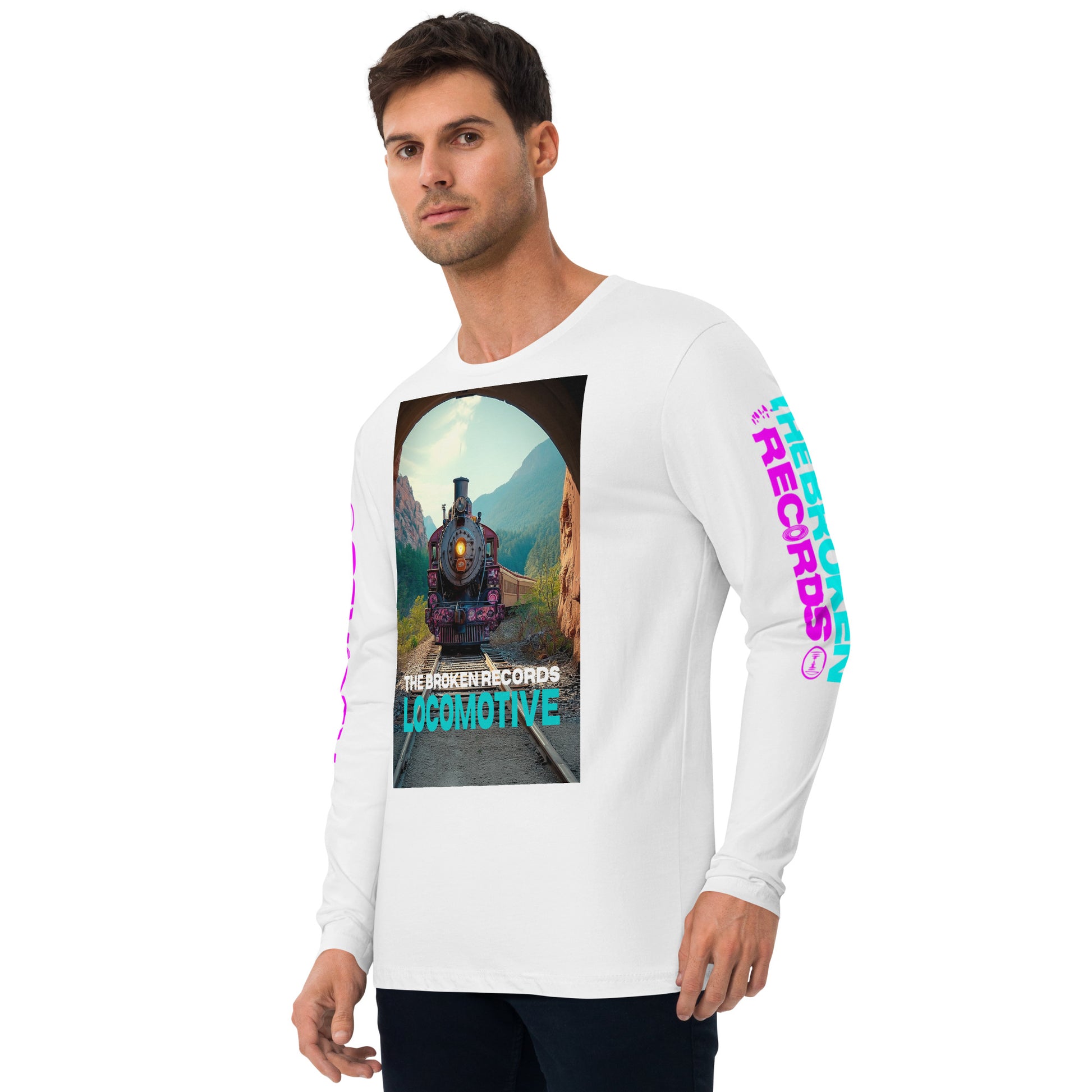 Locomotive Long Sleeve Fitted Crew White 