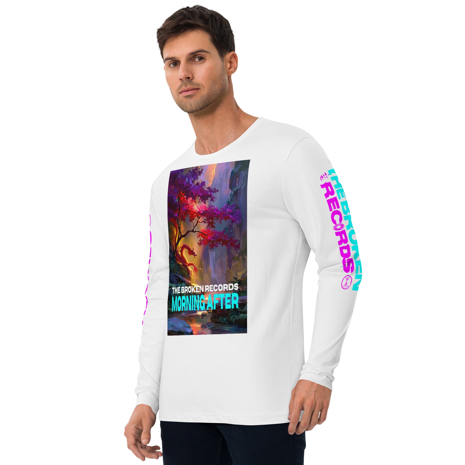 Morning After Red Dragon Long Sleeve Fitted Crew White