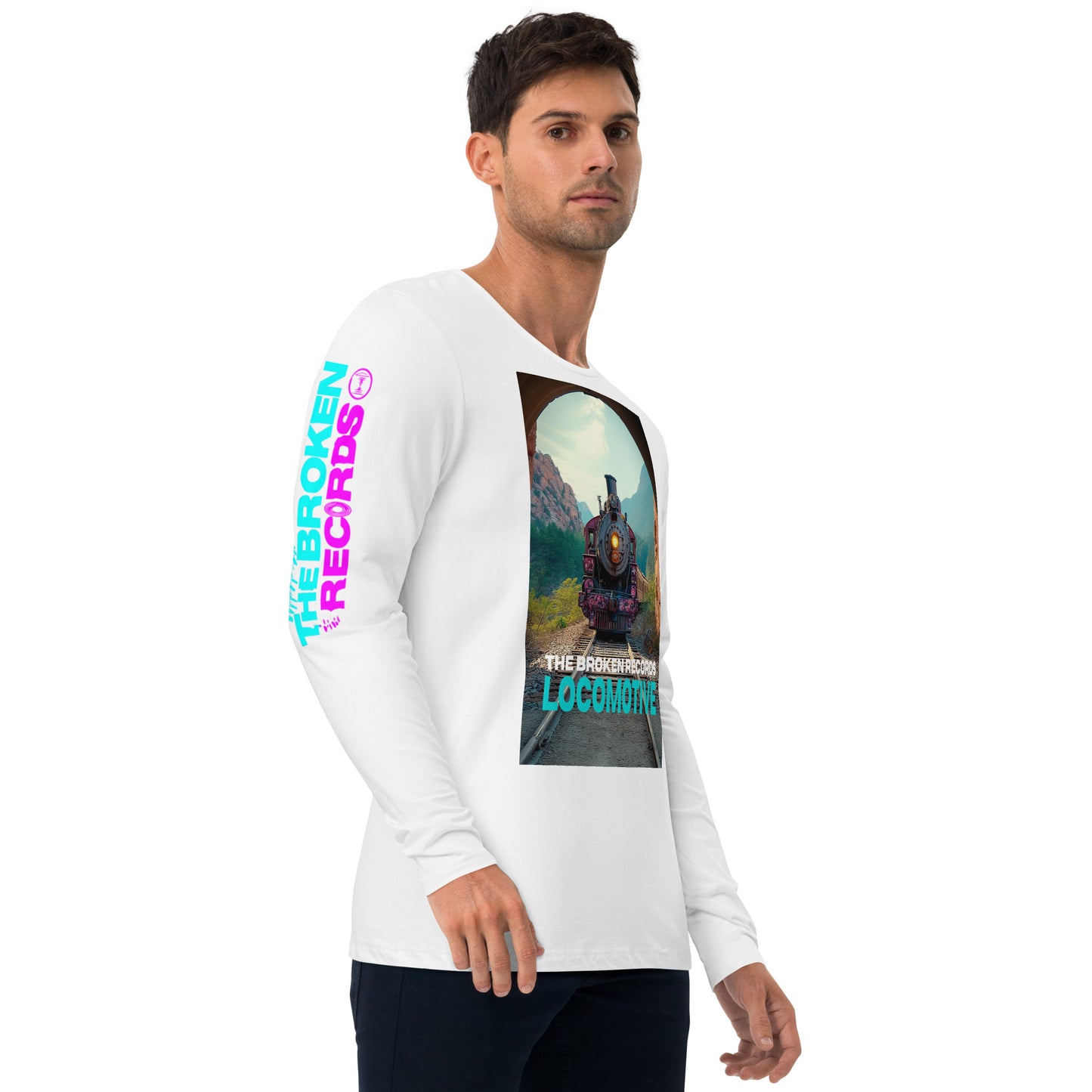 Locomotive Long Sleeve Fitted Crew White 
