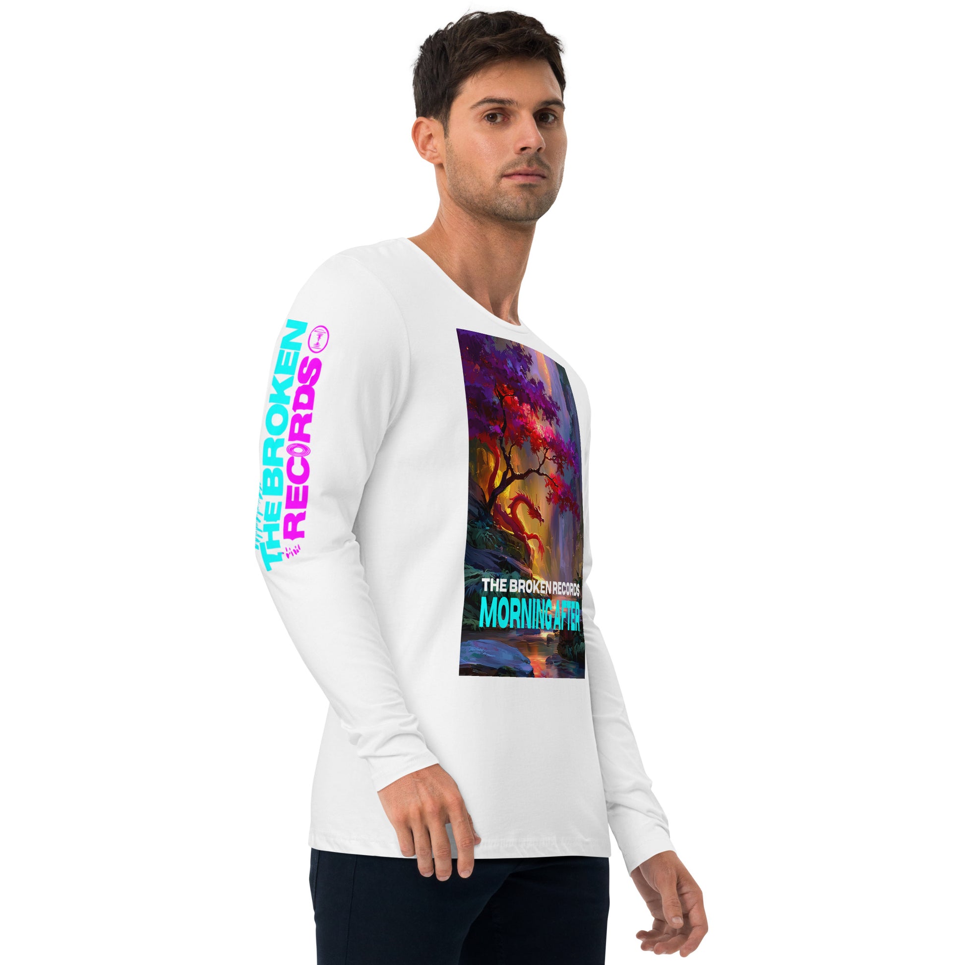 Morning After Red Dragon Long Sleeve Fitted Crew White