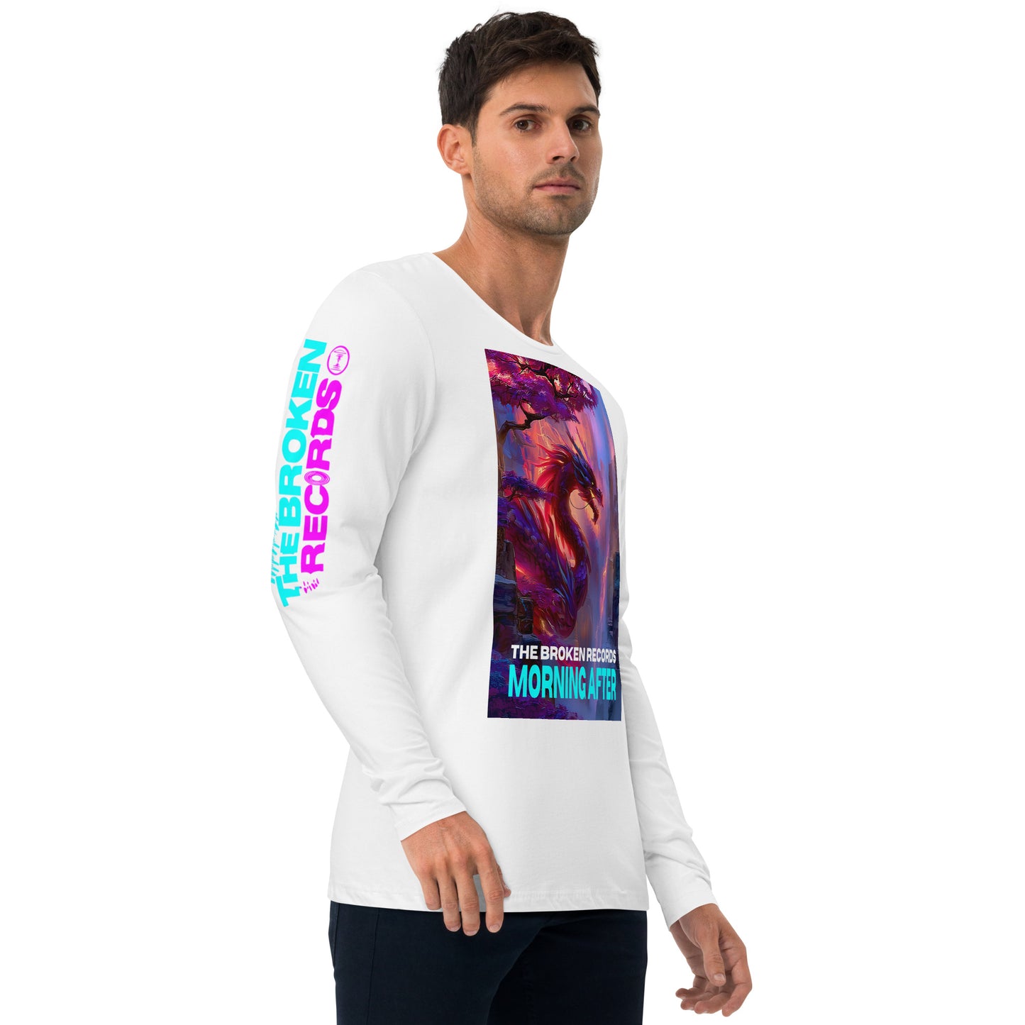 Morning After Red Dragon Long Sleeve Fitted Crew White