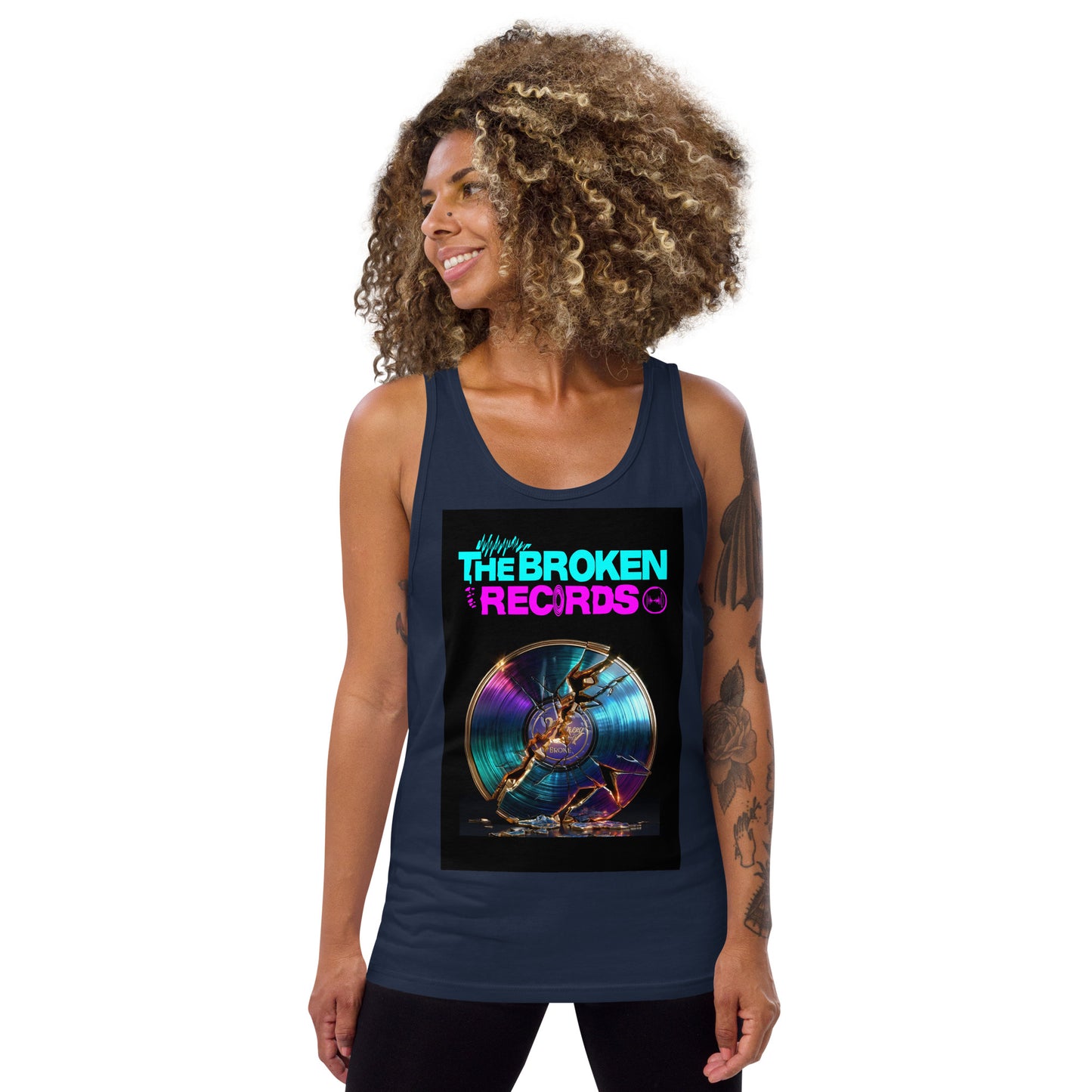 The Broken Records Album - Tank Top Navy 