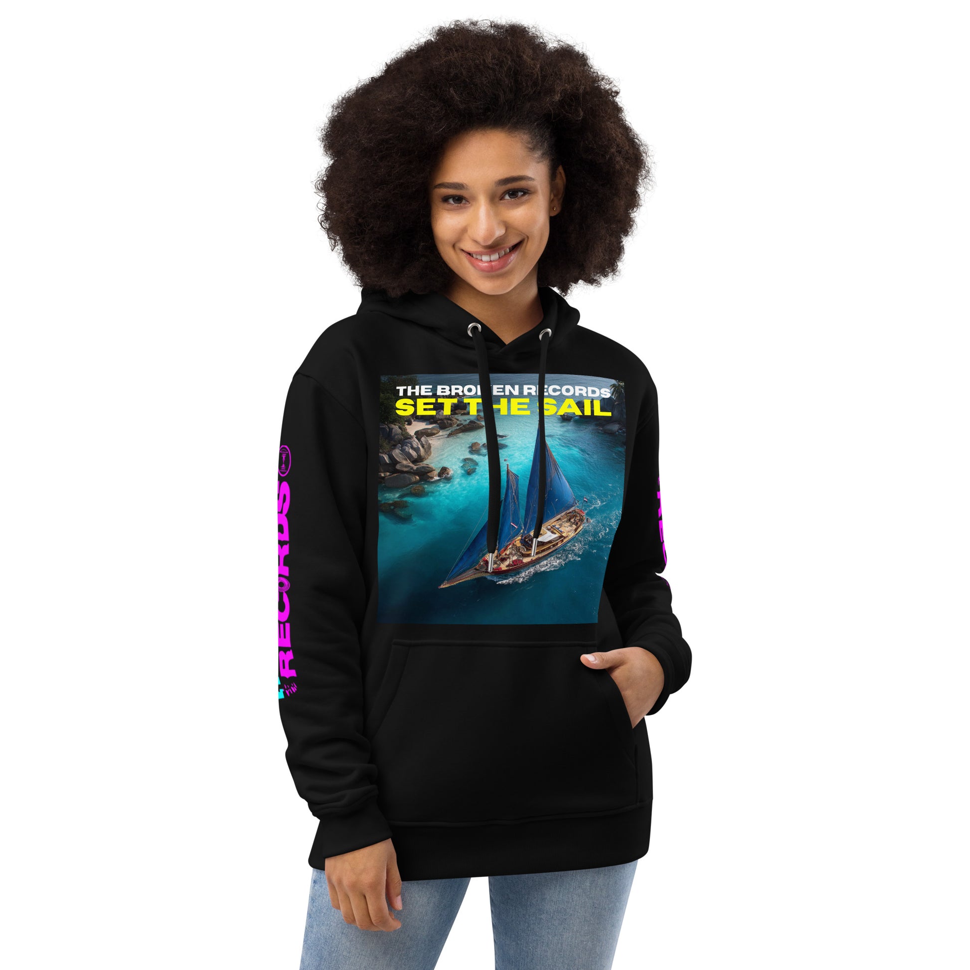 Set the Sail Premium Eco Hoodie Black