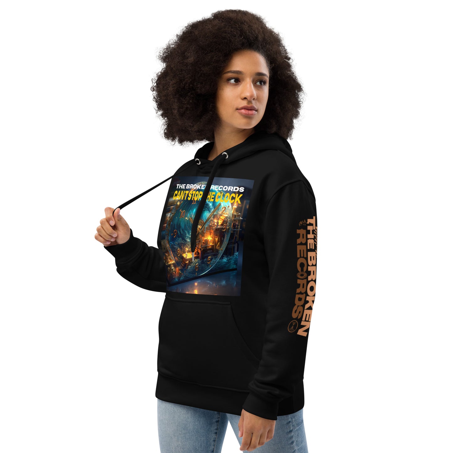 Can't Stop the Clock Premium Eco Hoodie Black