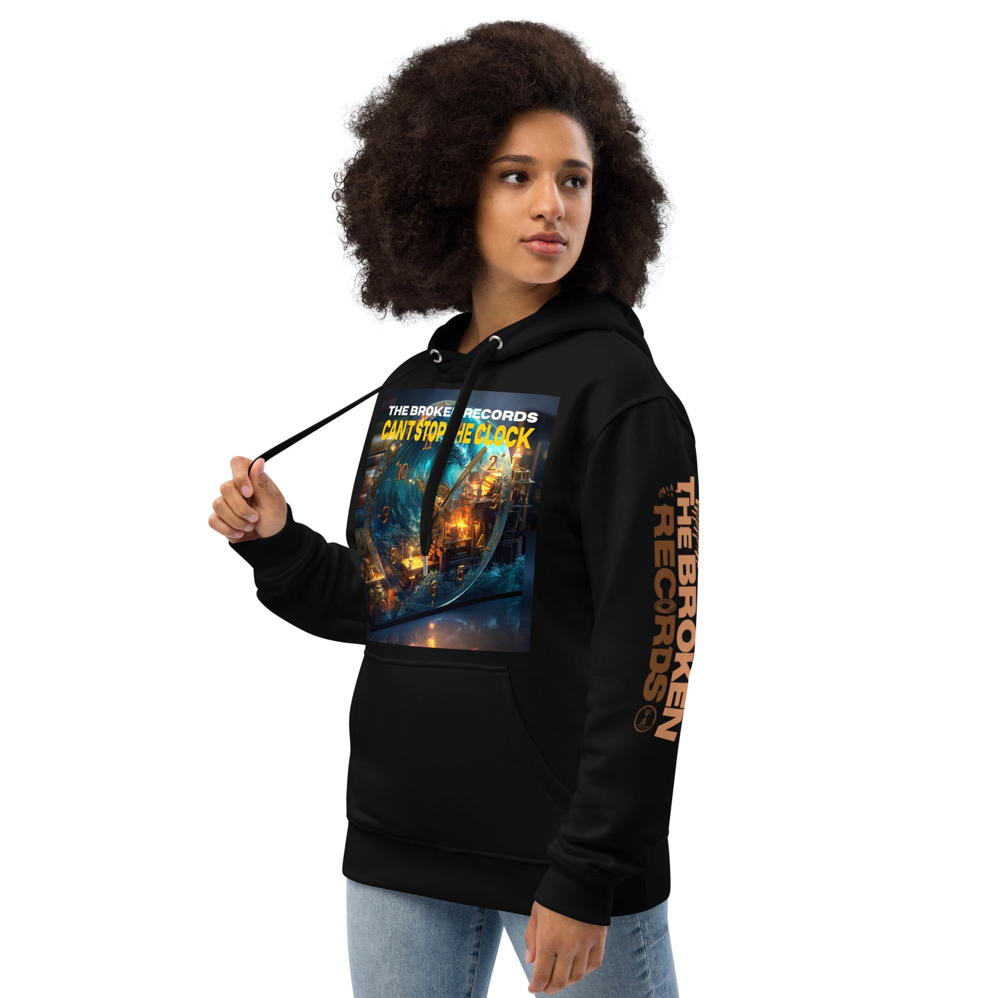 Can't Stop the Clock Premium Eco Hoodie Black