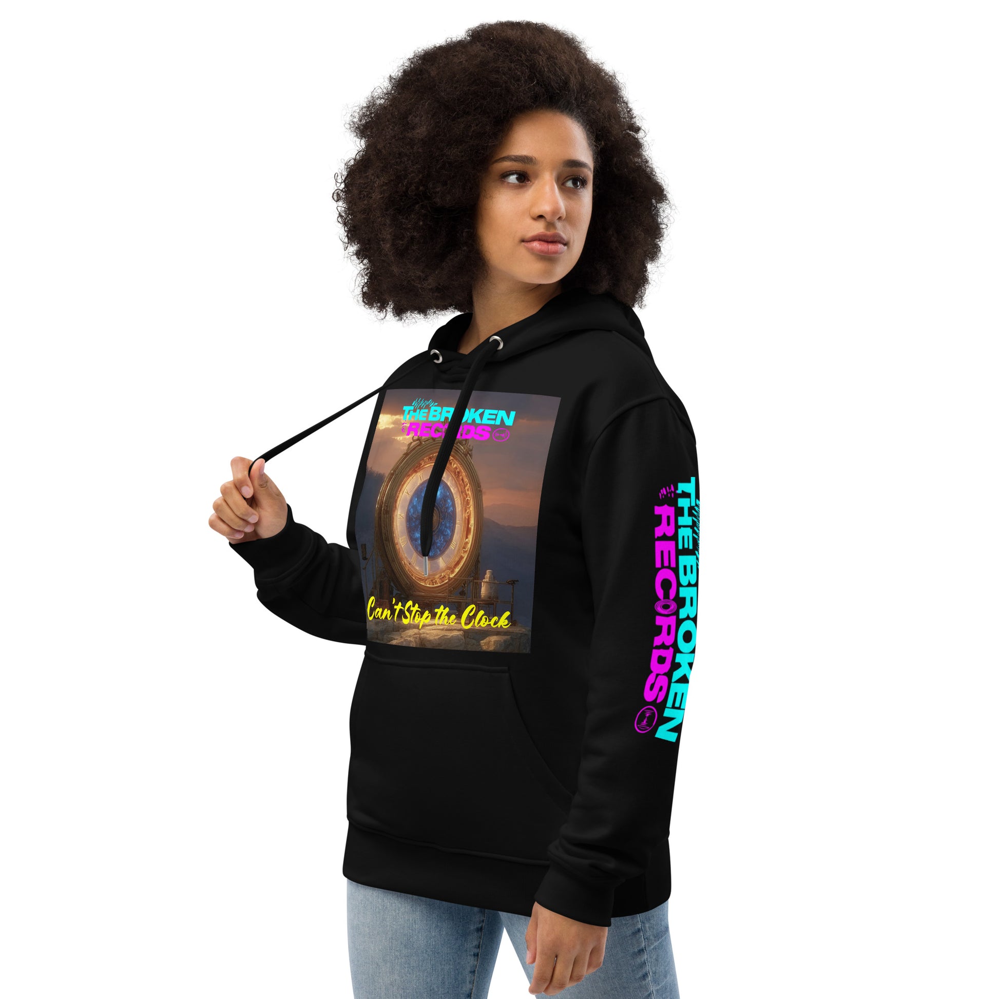 Can't Stop the Clock Premium Eco Hoodie Black