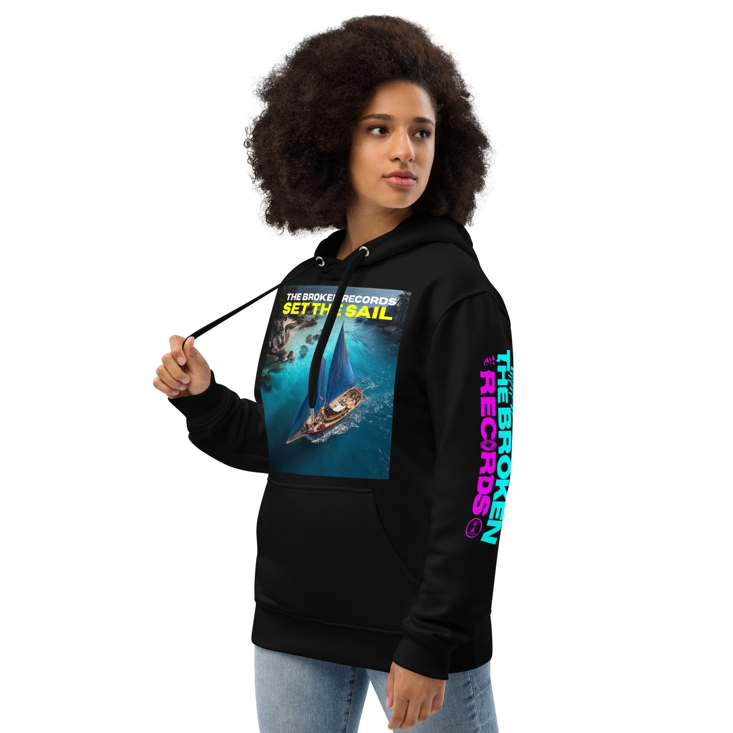 Set the Sail Premium Eco Hoodie Black