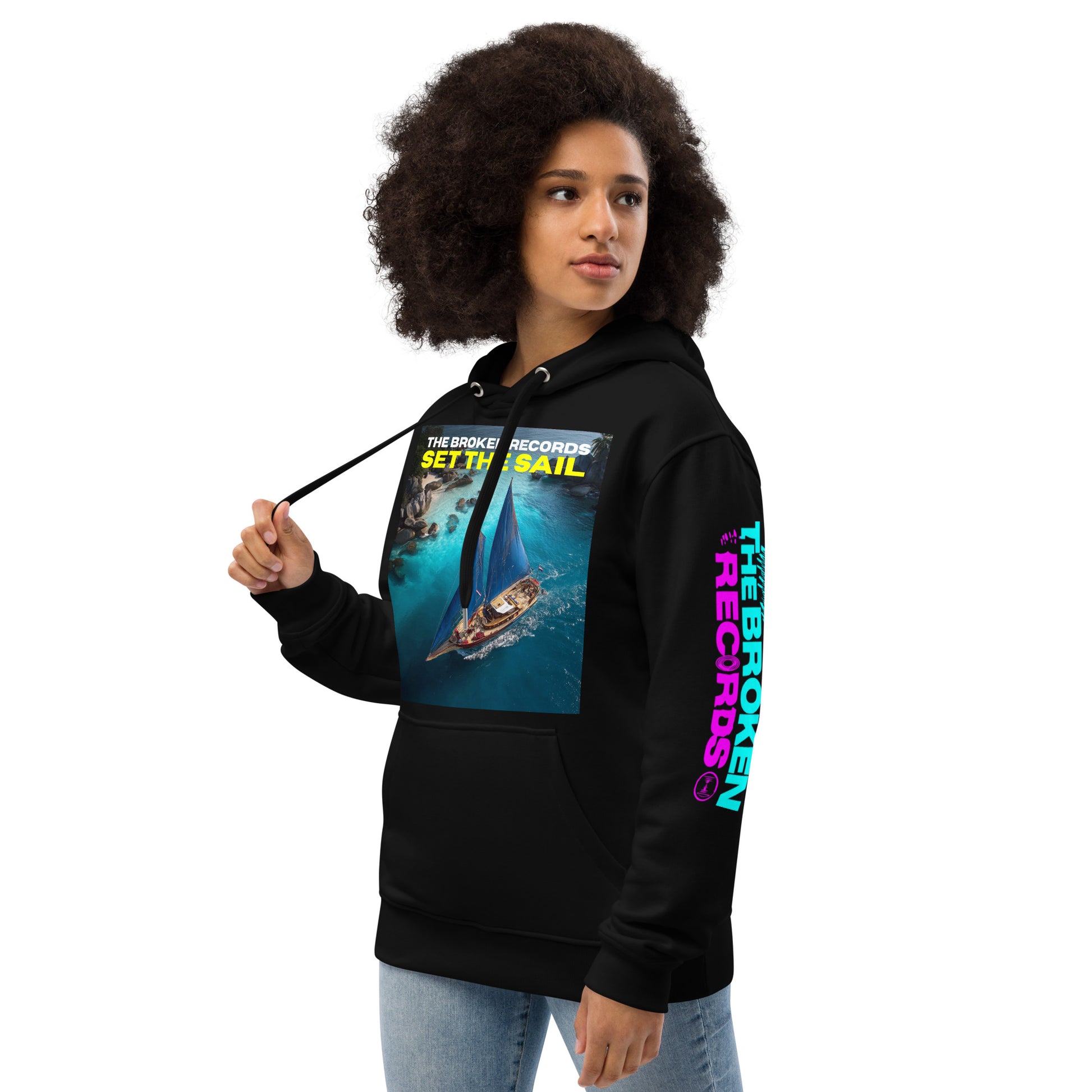 Set the Sail Premium Eco Hoodie Black