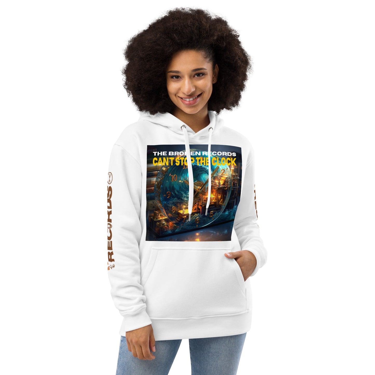 Can't Stop the Clock Premium Eco Hoodie White 