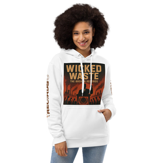 Wicked Waste Premium Eco Hoodie White 