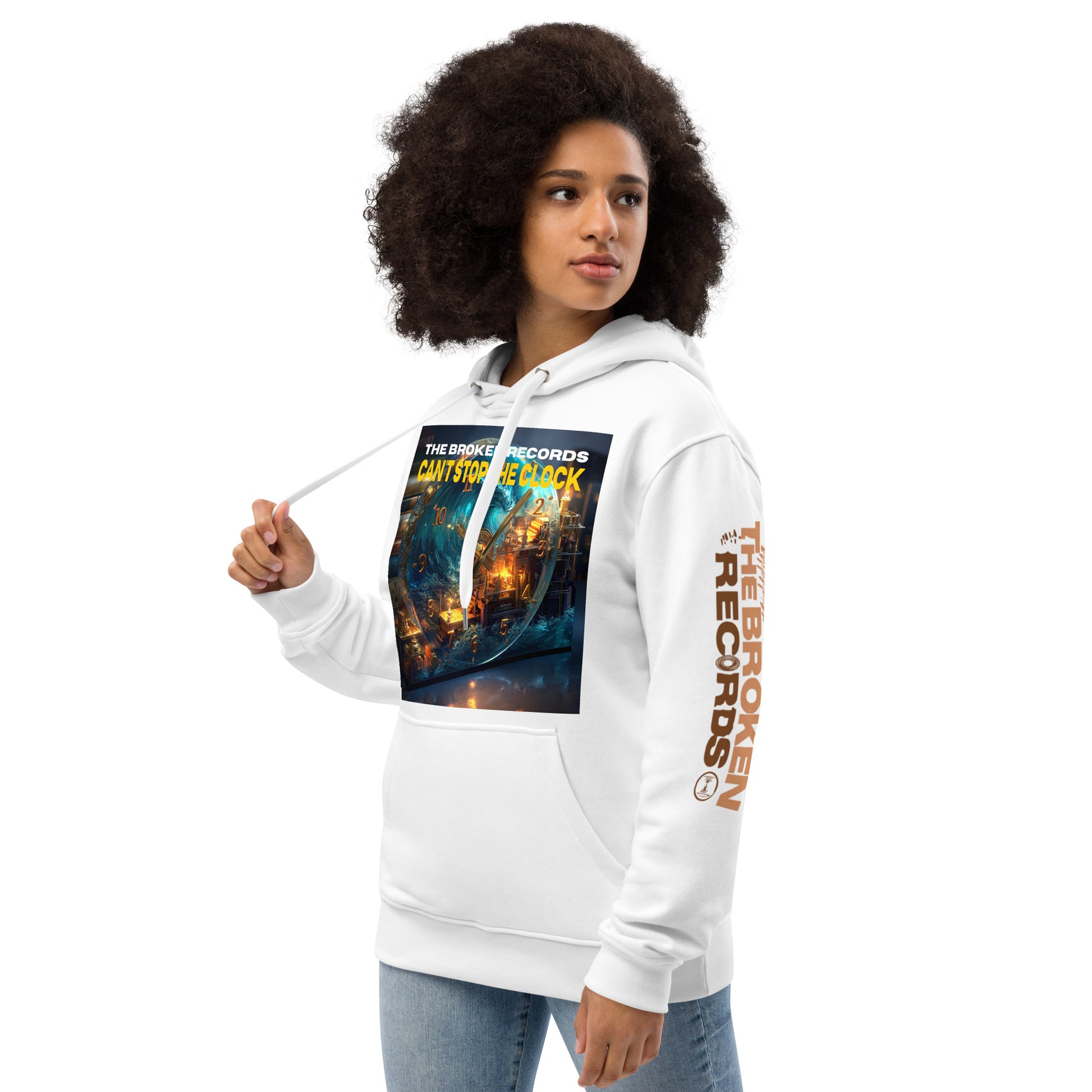 Can't Stop the Clock Premium Eco Hoodie White 