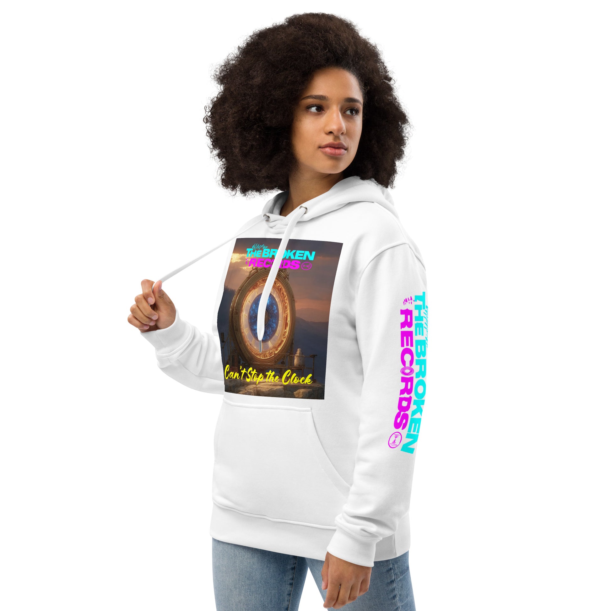 Can't Stop the Clock Premium Eco Hoodie White 