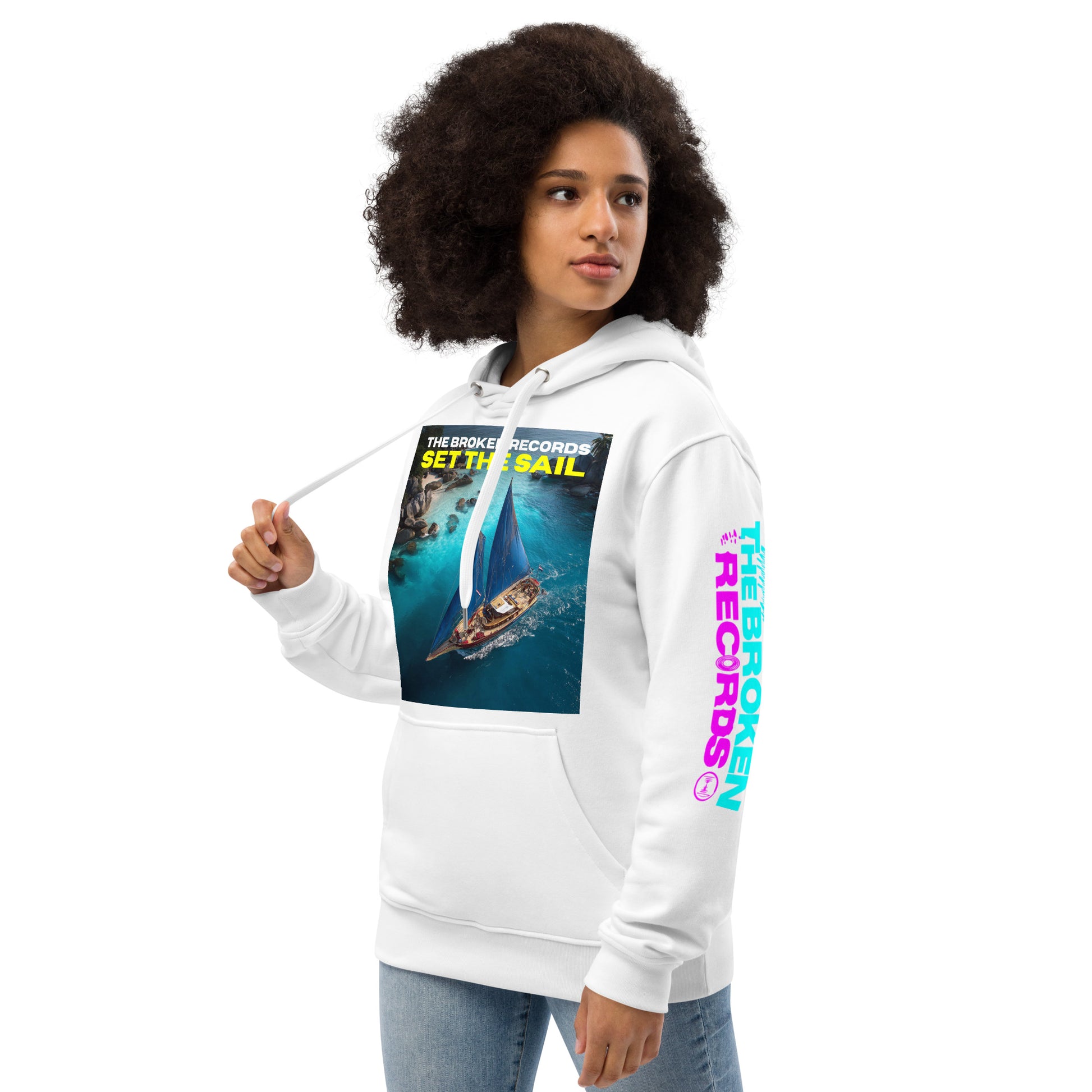 Set the Sail Premium Eco Hoodie White 