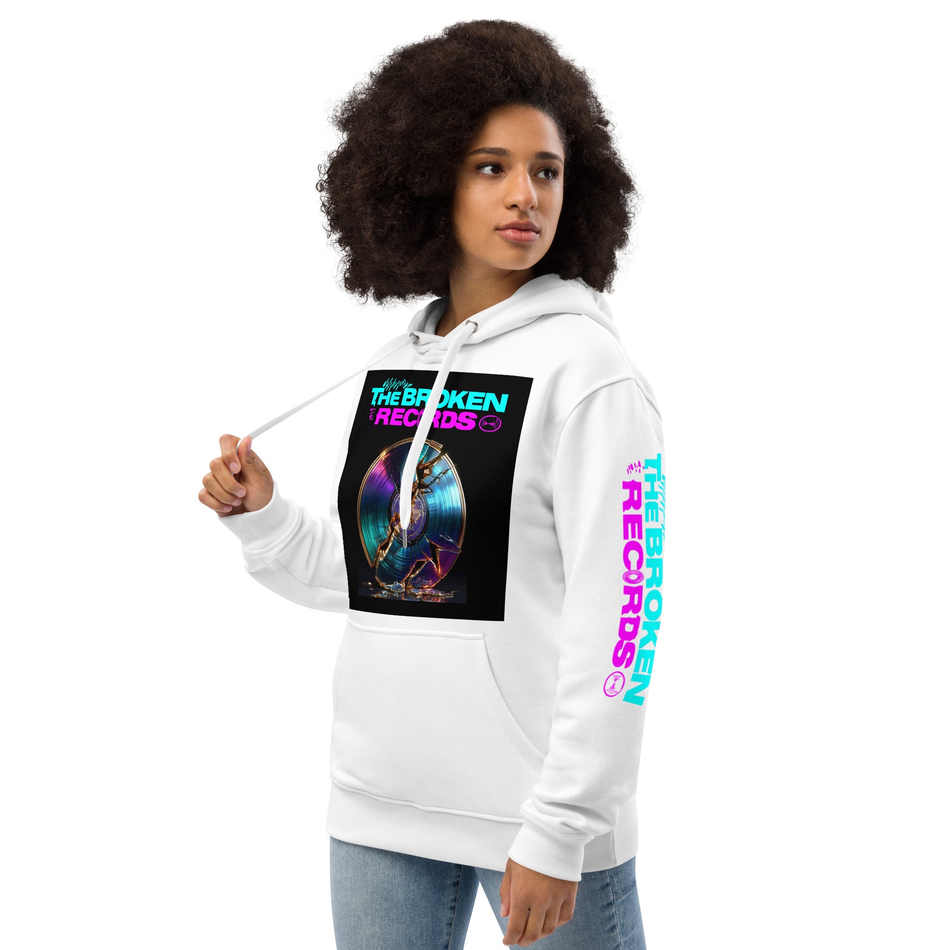The Broken Records Album Premium Eco Hoodie White
