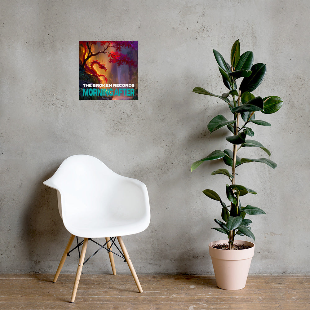 Morning After Album Art Poster 16” by 16” shown on the wall