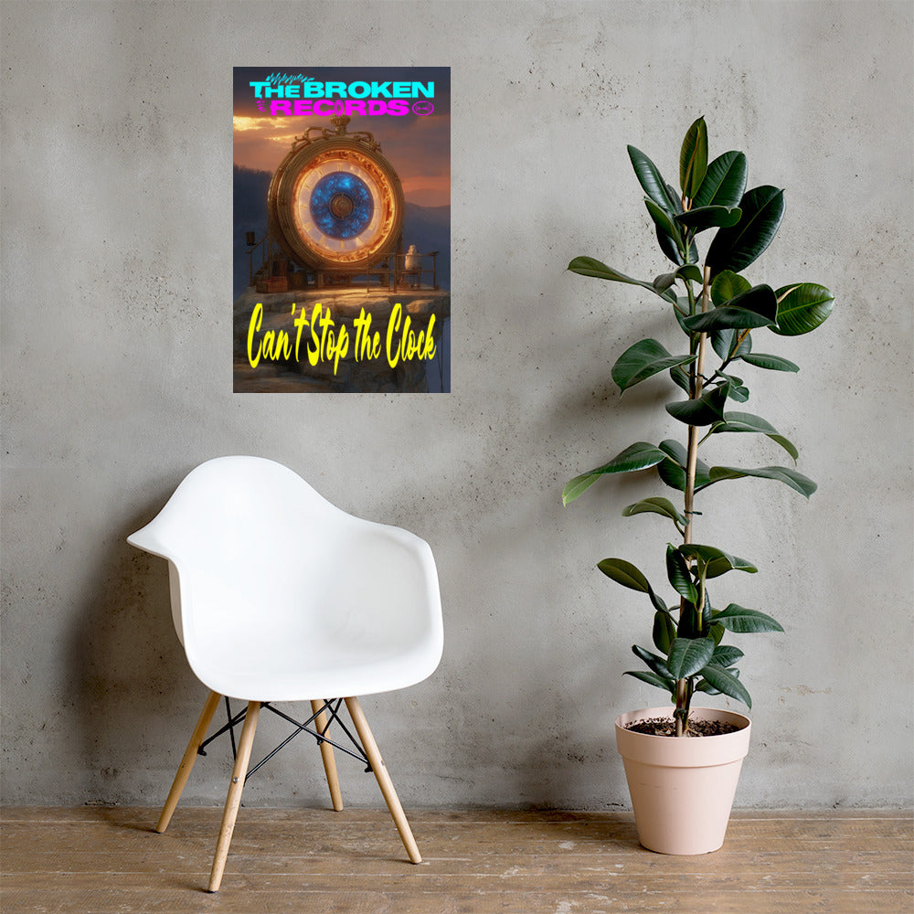 Can’t Stop the Clock Album Art Poster 20” by 30” shown on the wall 