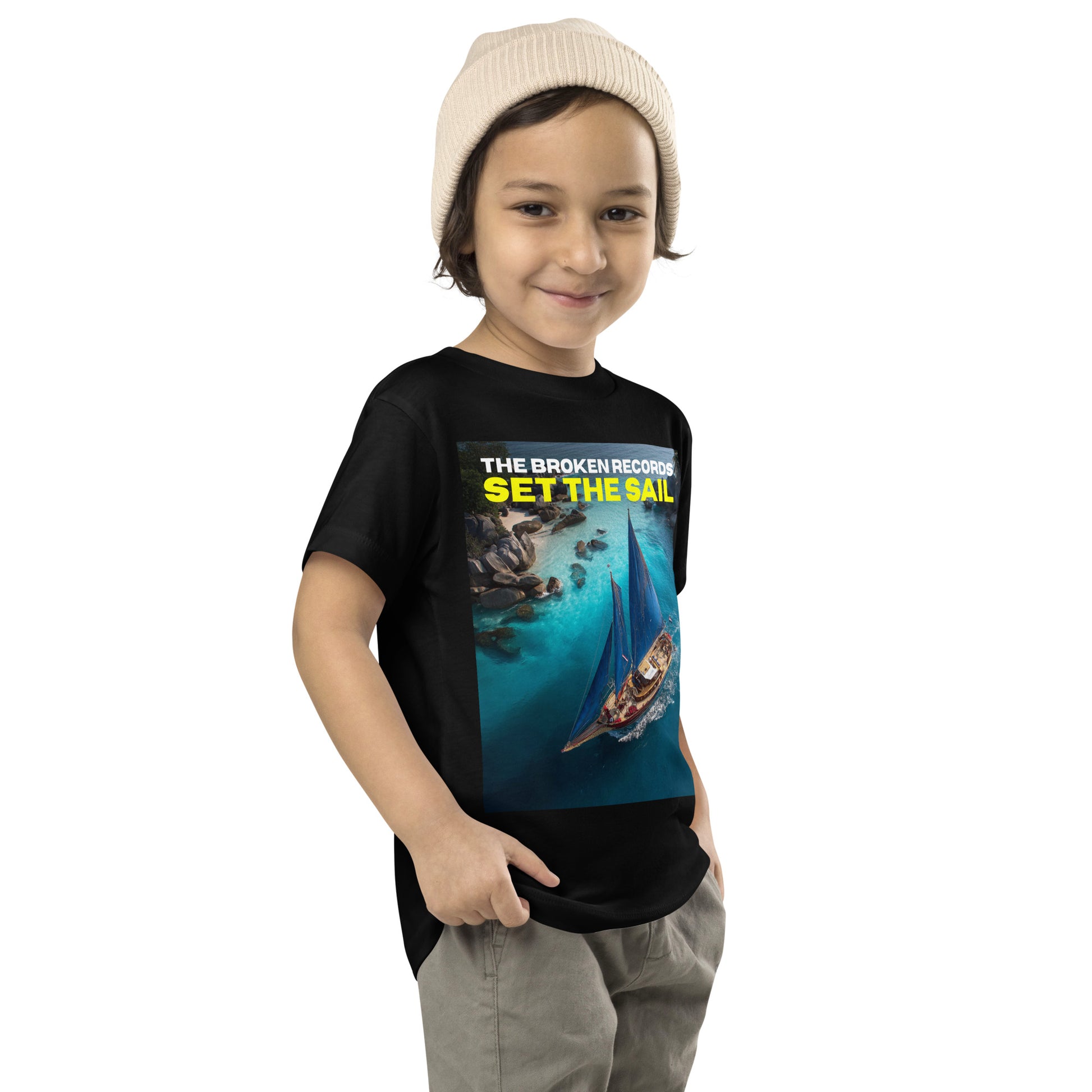 Set the Sail - Toddler Short Sleeve Tee Black 