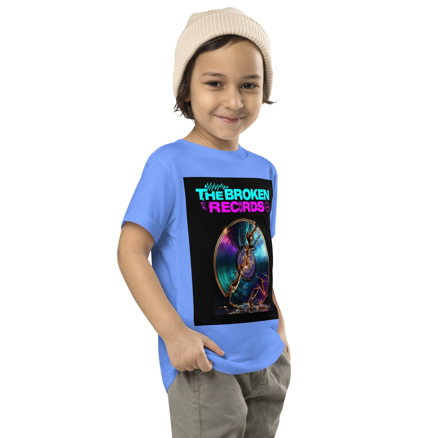 The Broken Records Album - Toddler Short Sleeve Tee Columbia Blue 