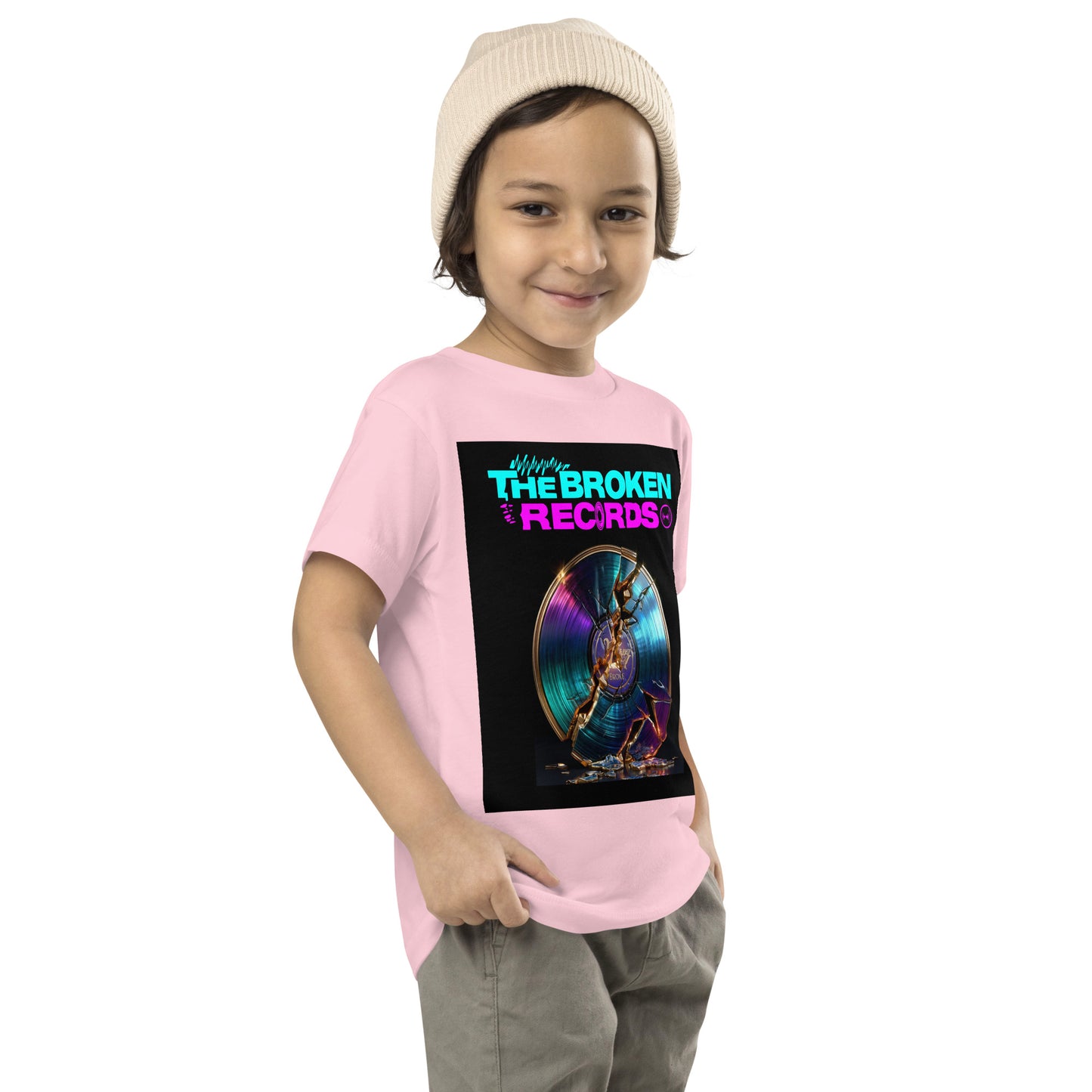 The Broken Records Album - Toddler Short Sleeve Tee Pink 