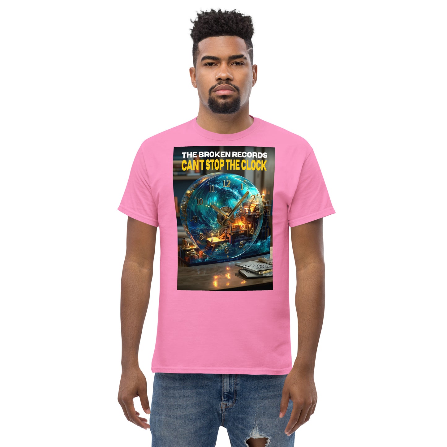 Can’t Stop the Clock Unisex Rock Band T-Shirt - Azalea 