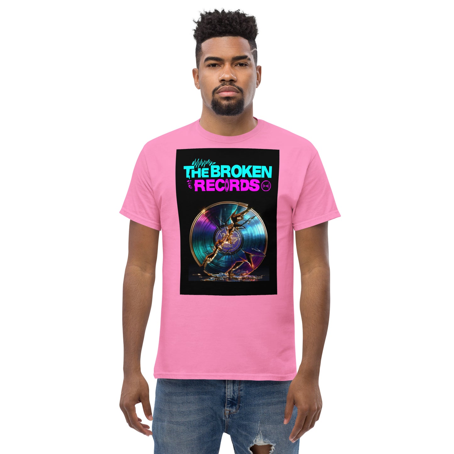 The Broken Records Unisex Rock Band T-Shirt - Azalea 