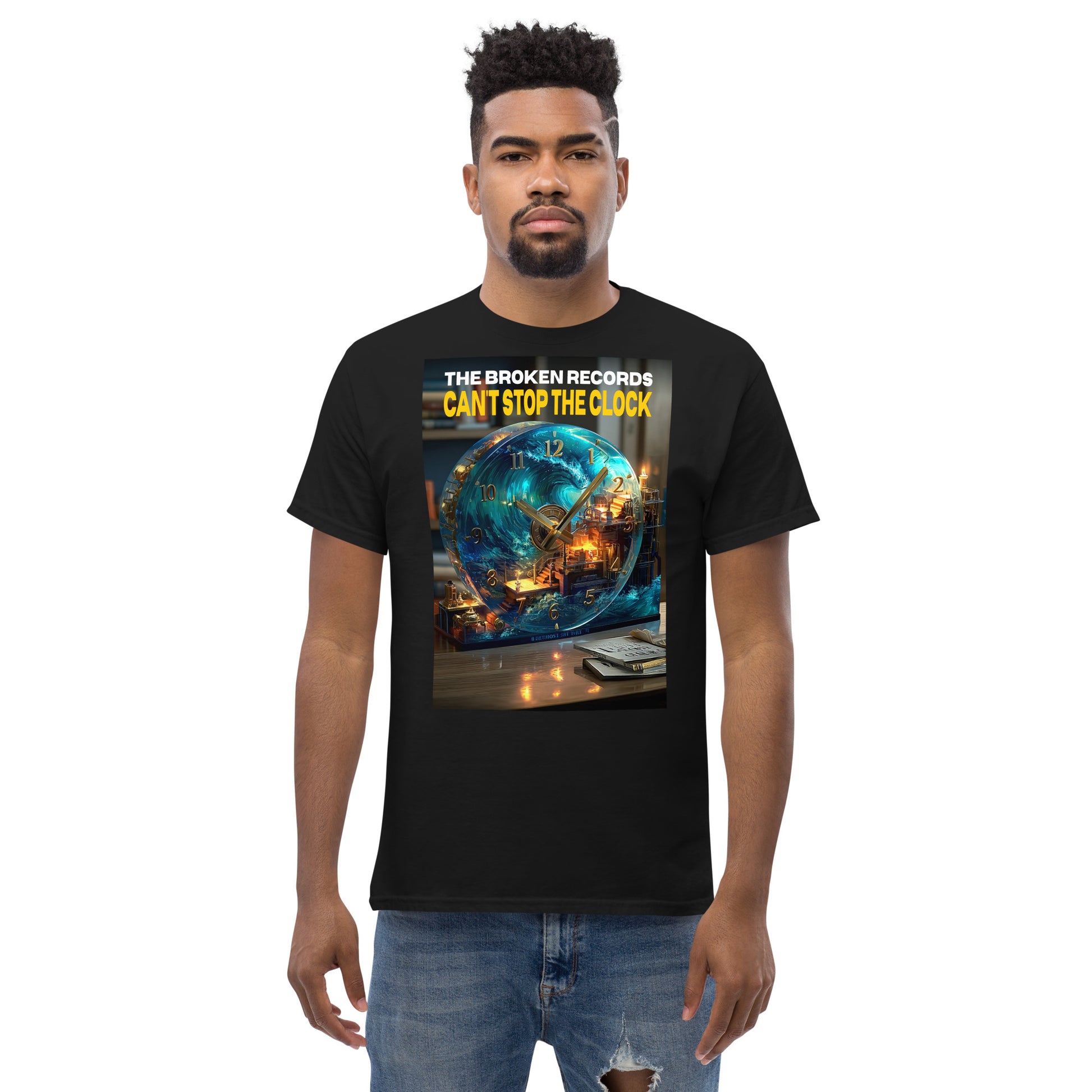 Can’t Stop the Clock 1 - Unisex Rock Band T-Shirt - Black