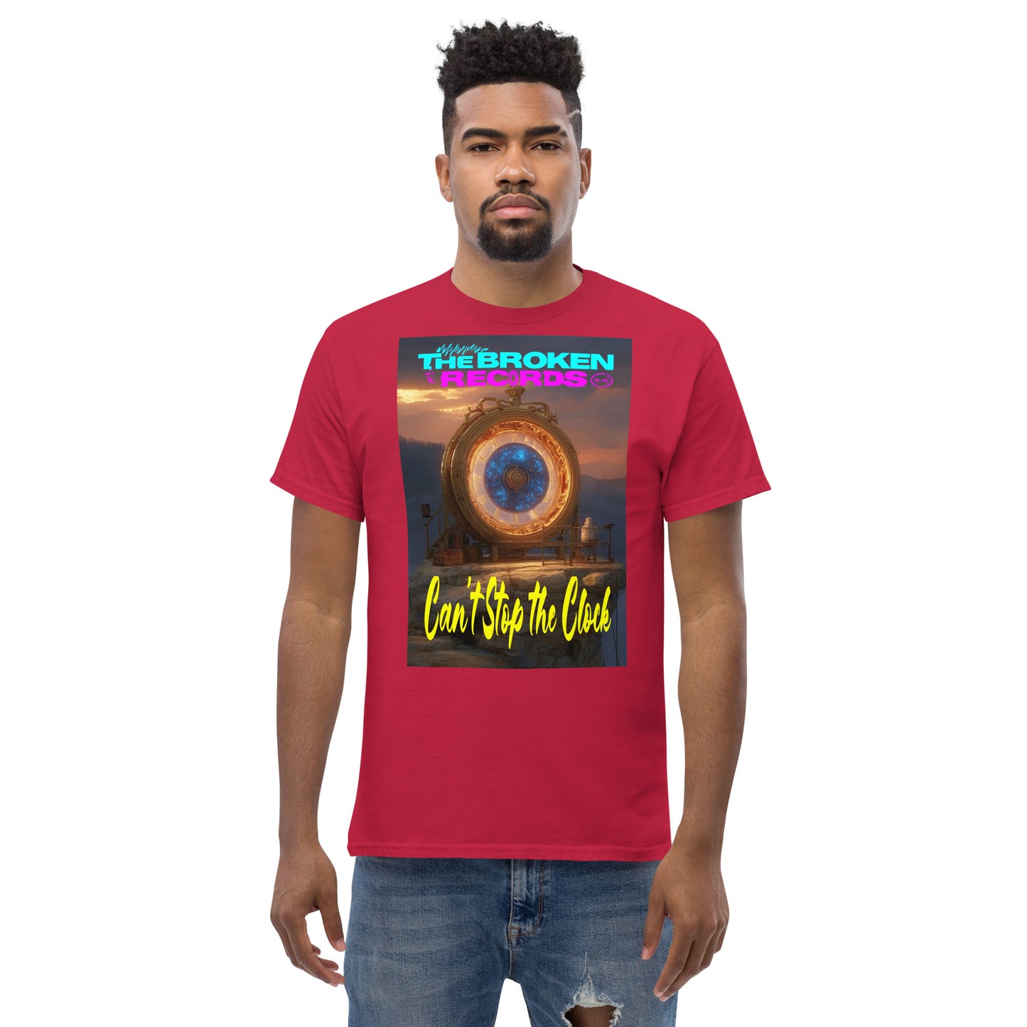 Can’t Stop the Clock Unisex Rock Band T-Shirt - Cardinal Red