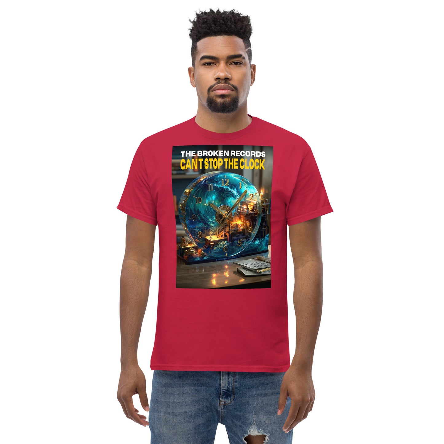 Can’t Stop the Clock Unisex Rock Band T-Shirt - Cardinal Red
