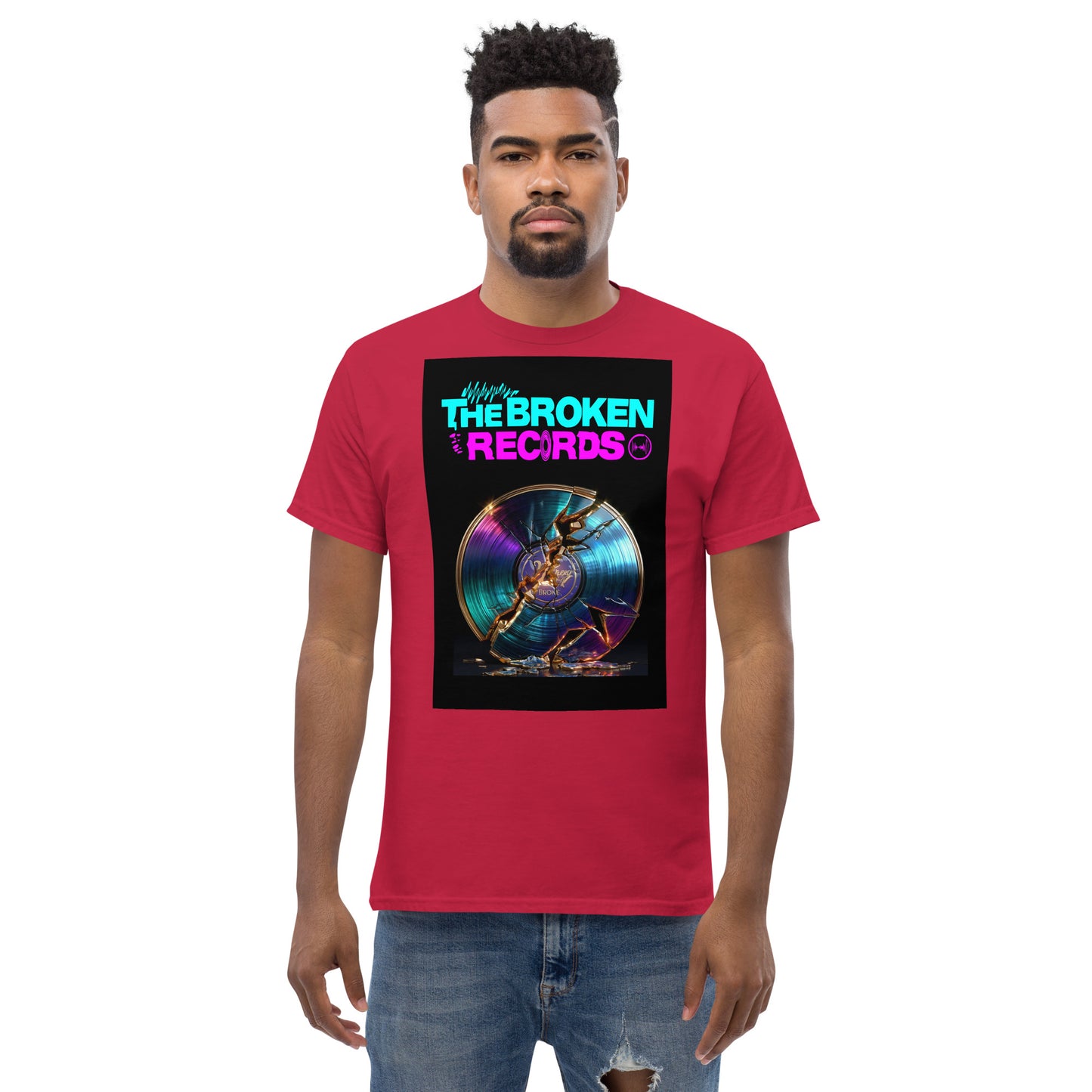 The Broken Records Unisex Rock Band T-Shirt - Cardinal Red