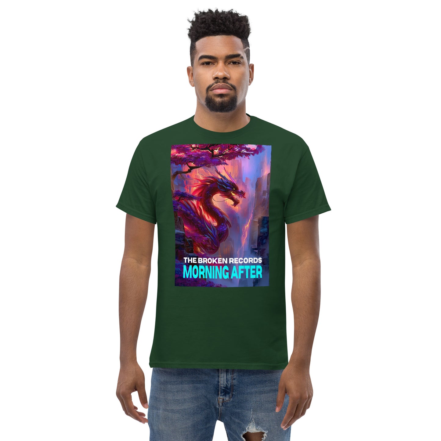 Morning After Red Dragon 2 Unisex Rock Band T-Shirt - Forest Green