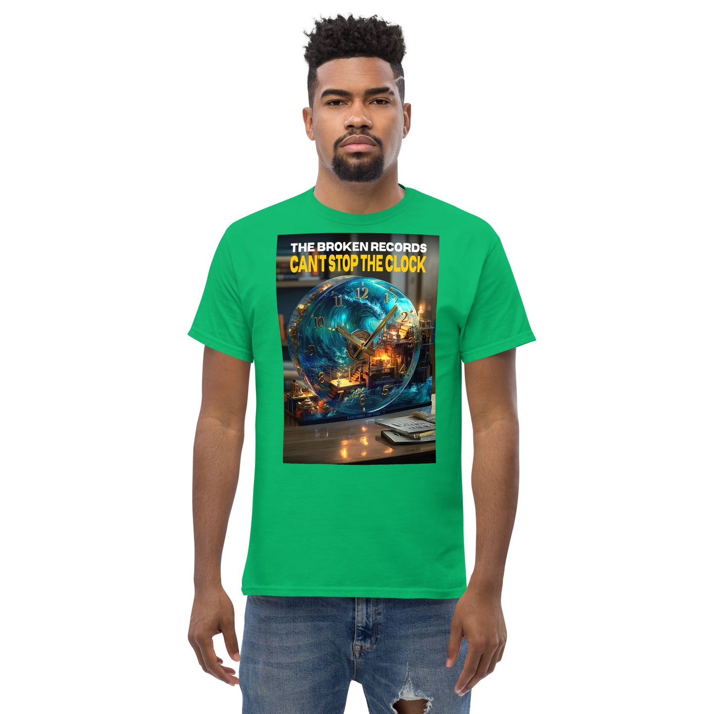Can’t Stop the Clock Unisex Rock Band T-Shirt - Irish Green