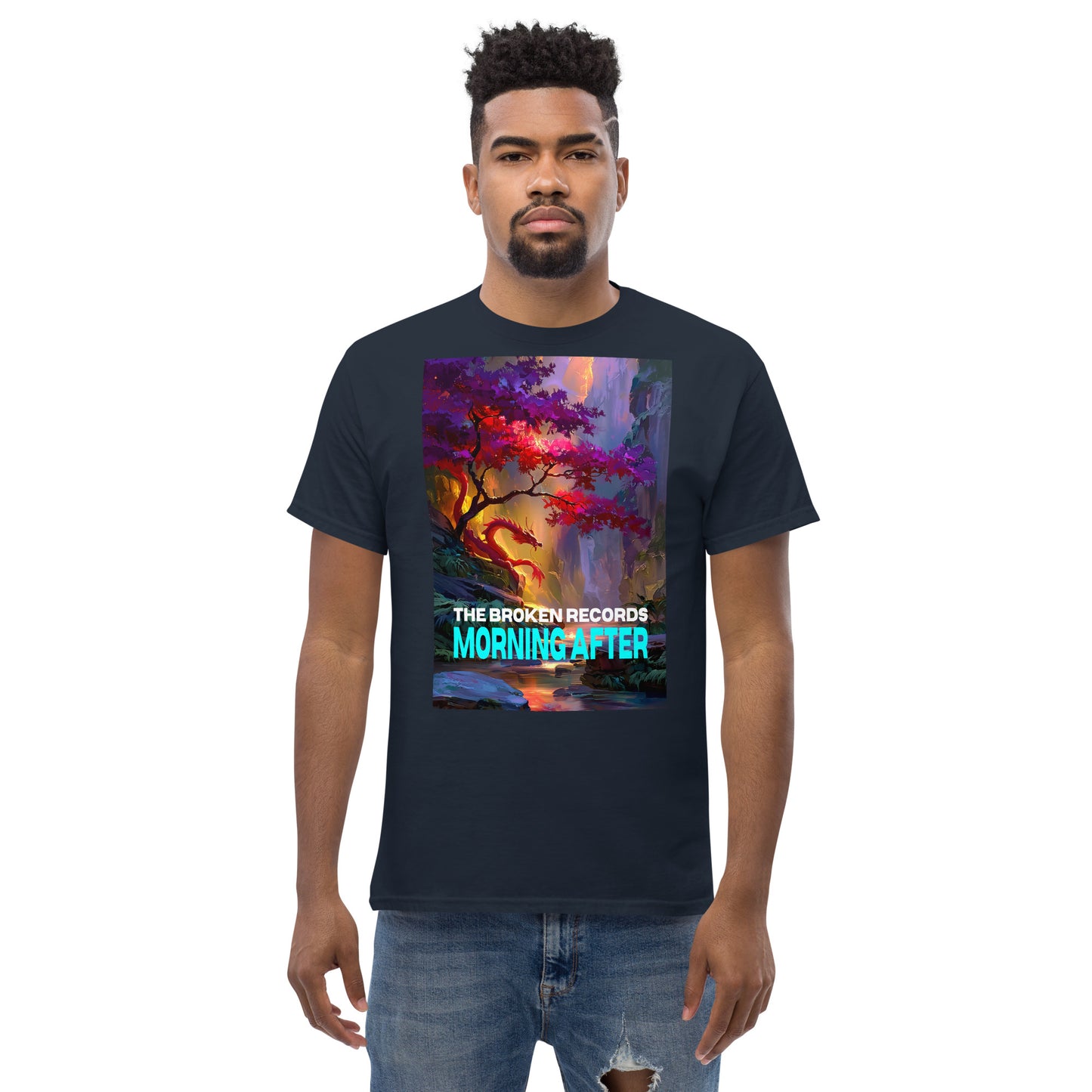 Morning After Red Dragon 1 Unisex Rock Band T-Shirt - Navy 