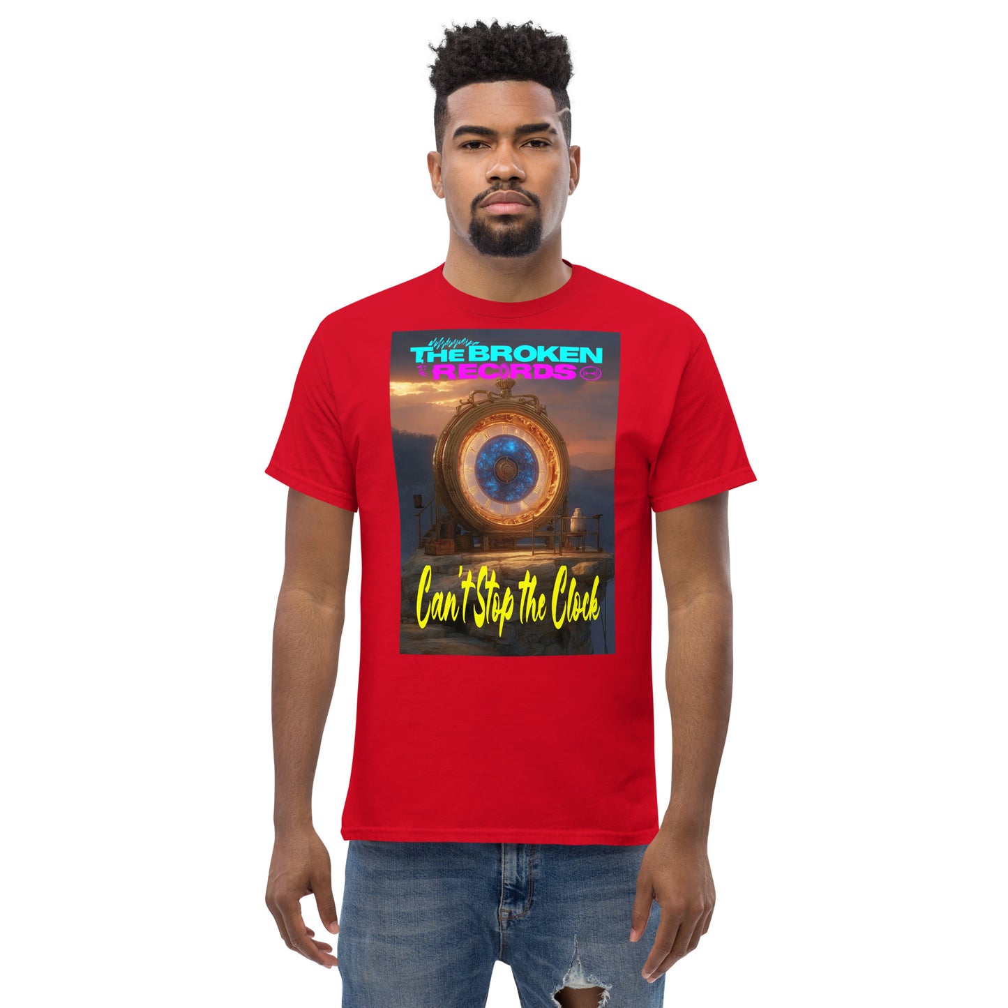 Can’t Stop the Clock Unisex Rock Band T-Shirt - Red