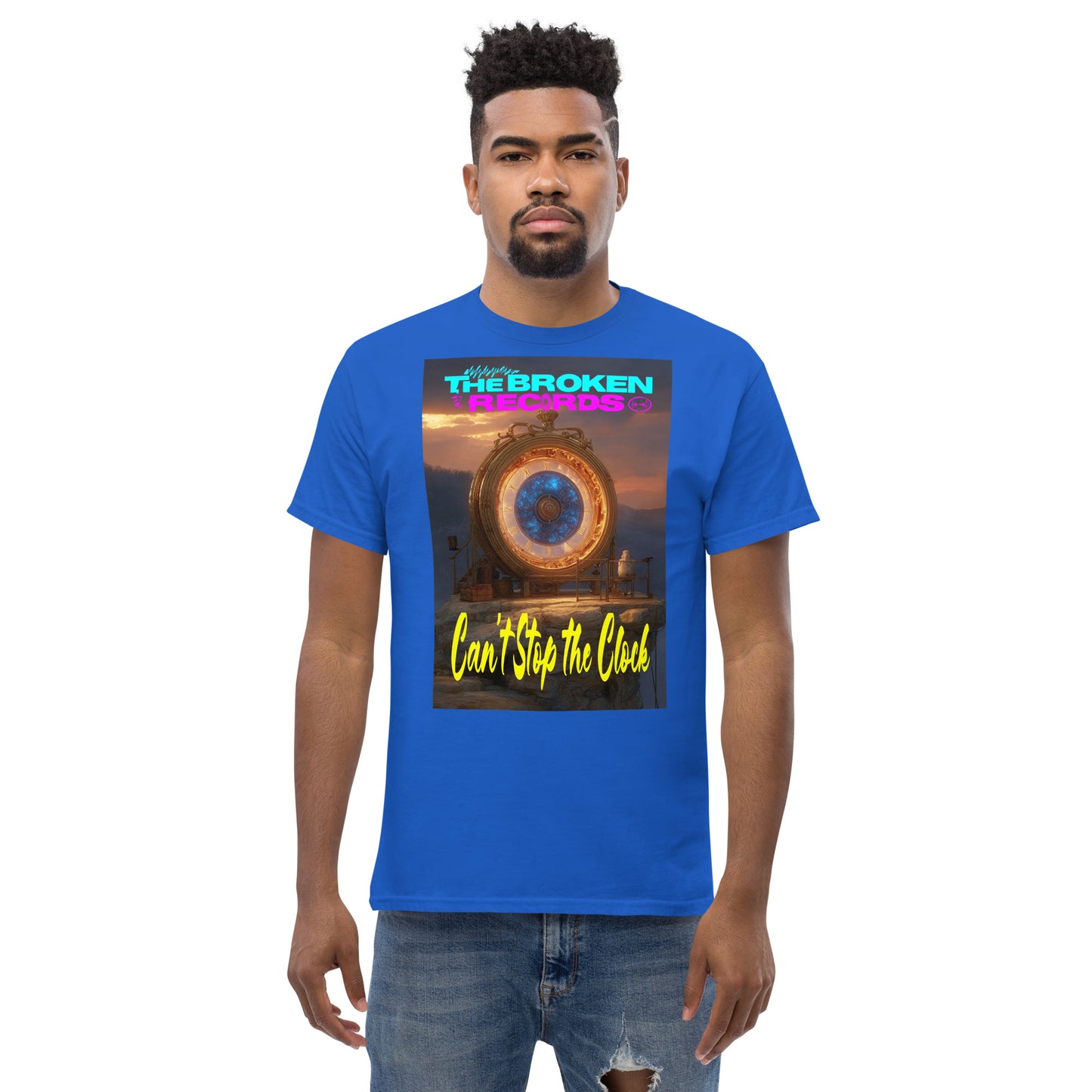 Can’t Stop the Clock Unisex Rock Band T-Shirt - Royal Blue 